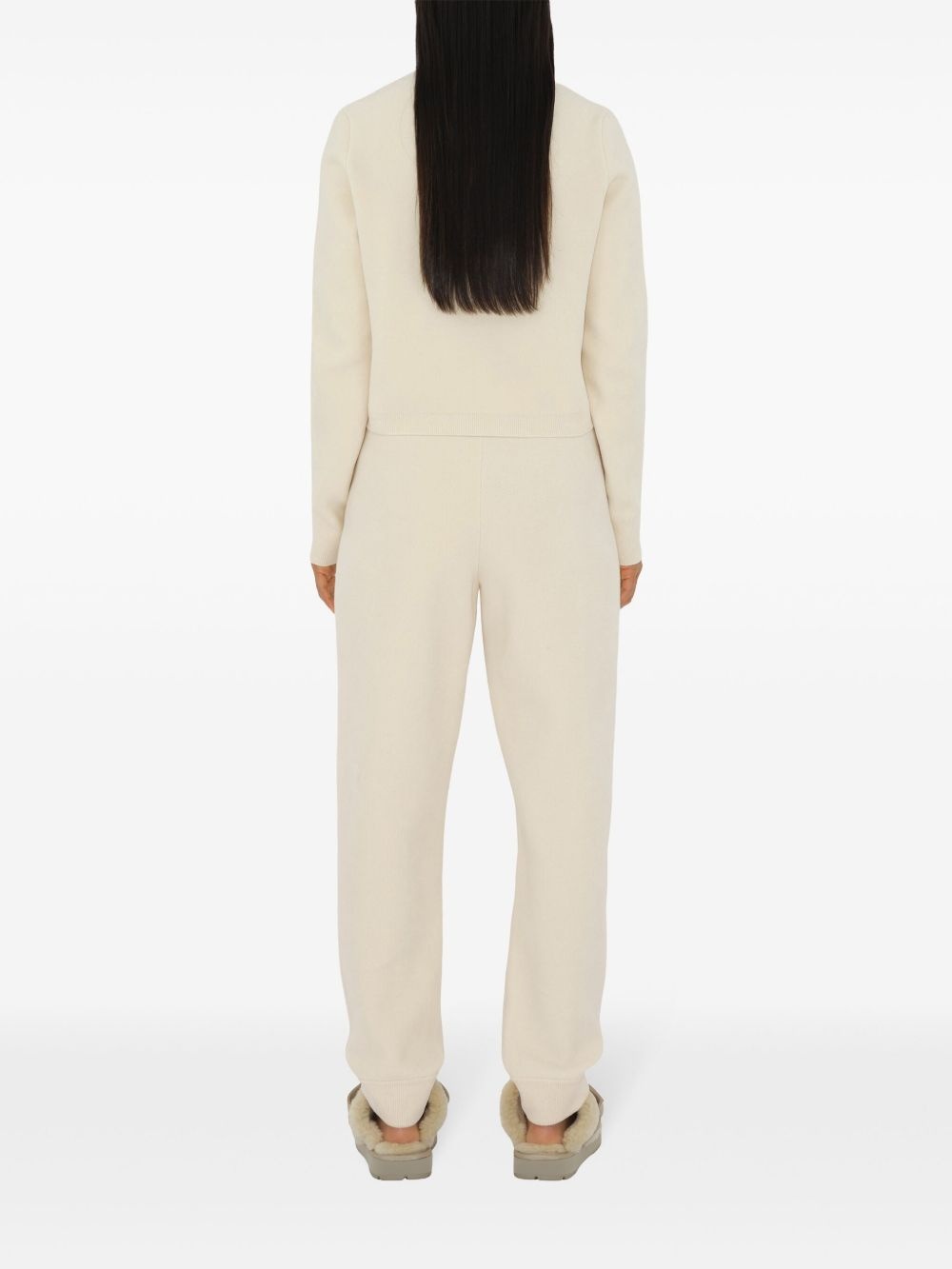 cotton-wool blend track pants - 4