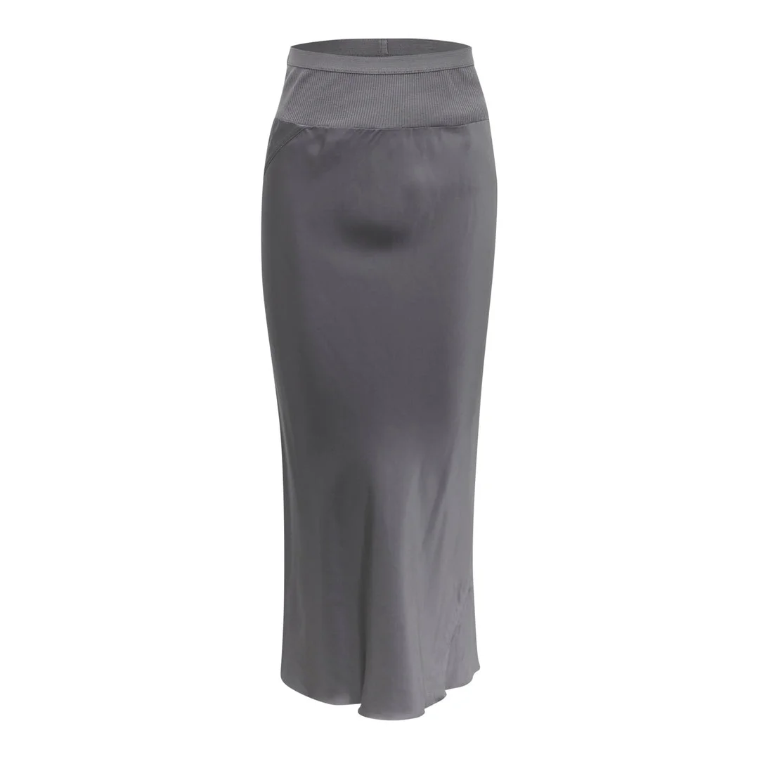 Knee Bias Velvet Skirt - 1