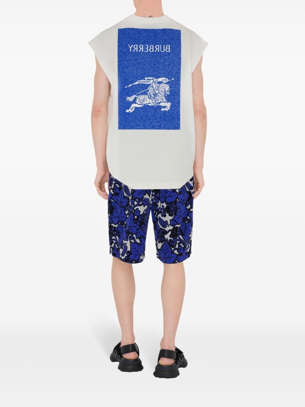 EKD-appliquÃ© leaf-print shorts - 4