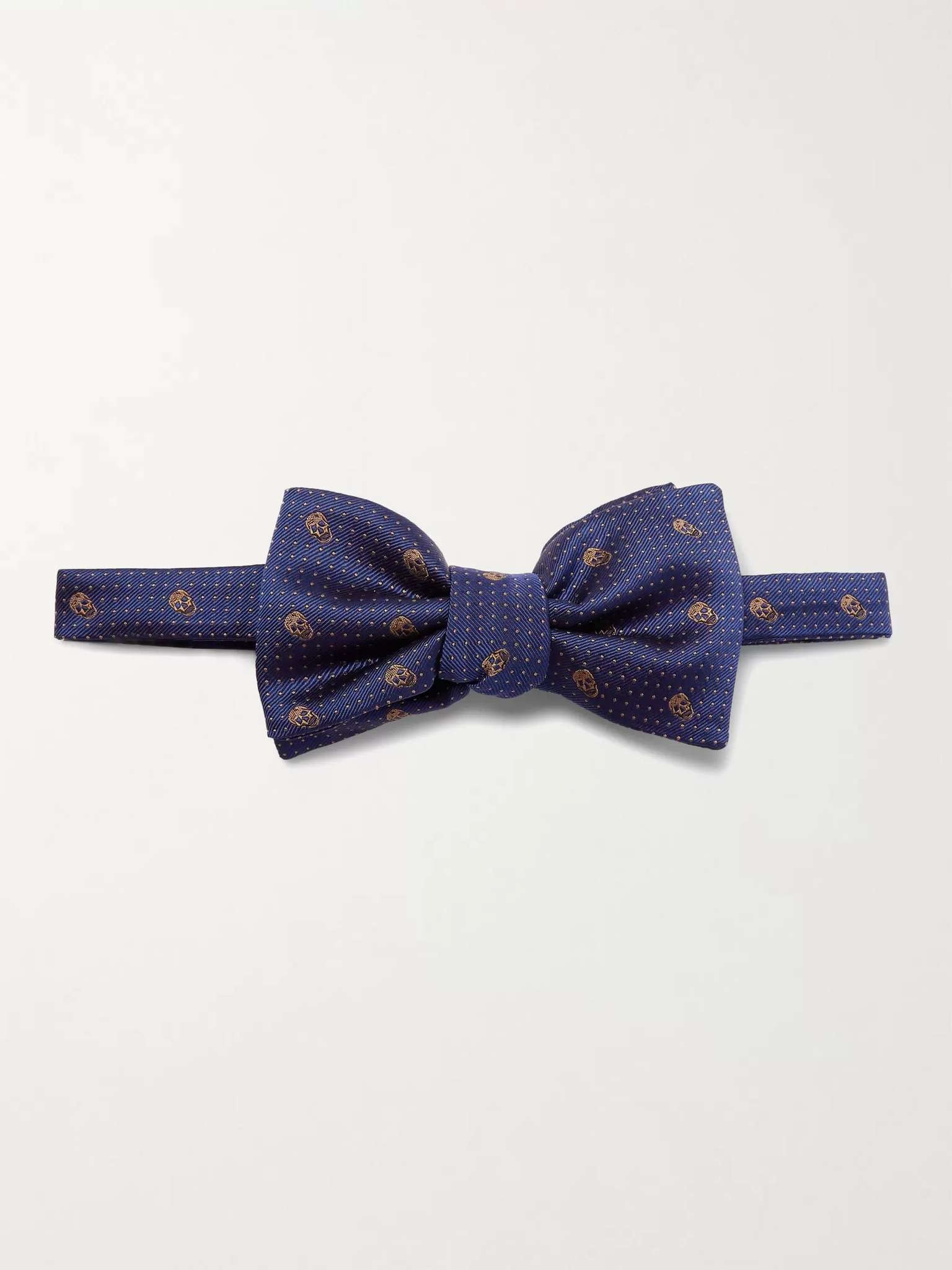 Pre-Tied Skull and Polka-Dot Jacquard Silk-Twill Bow Tie - 1