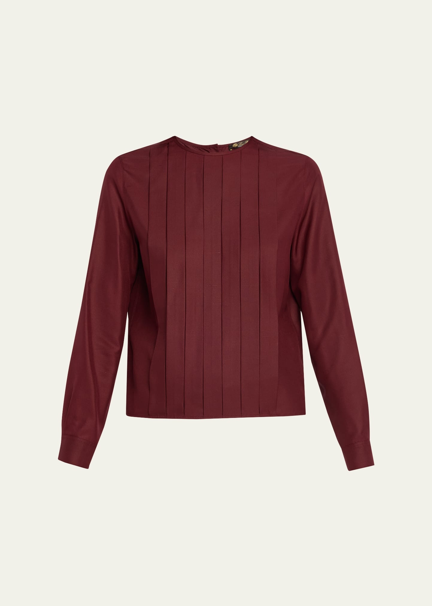 Rossana Pleated Light Shantung Silk Shirt - 1