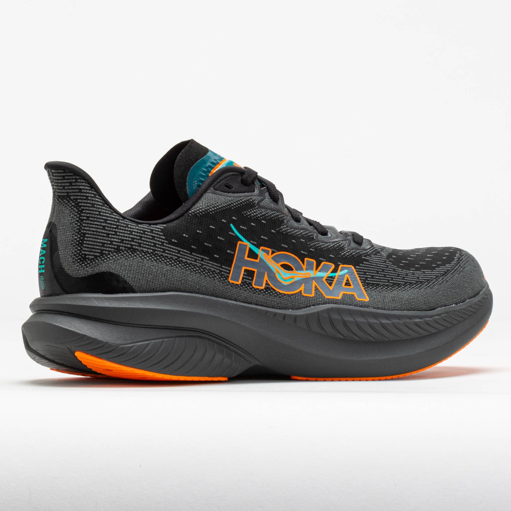 HOKA Mach 6 Men's Black/Electric Tangerine - 6