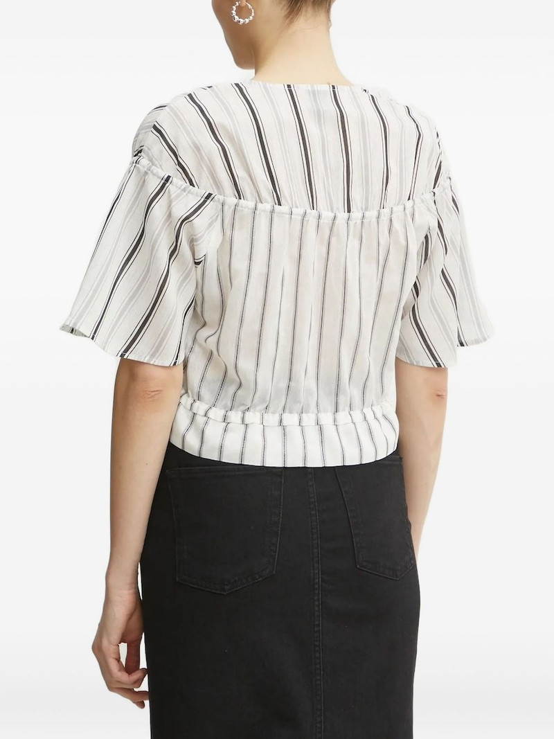 PINKO tie-neck striped top outlook