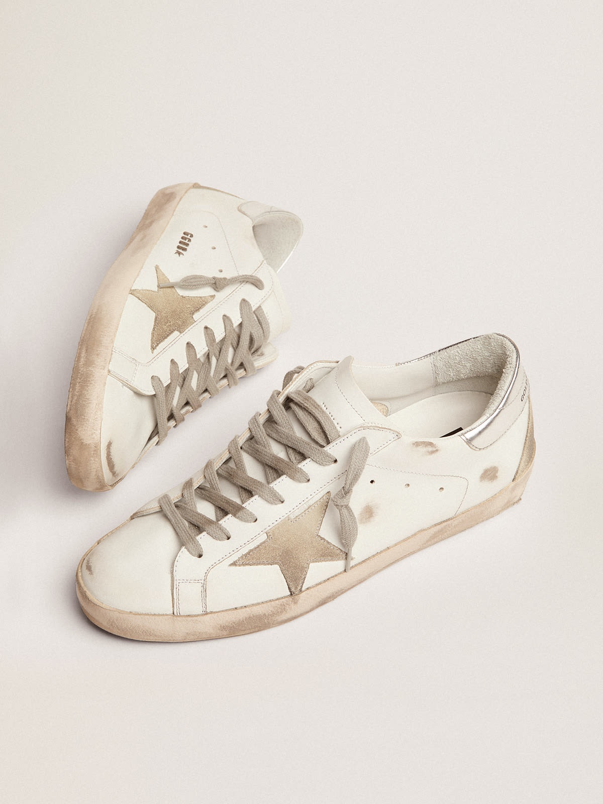 Golden Goose Men's Super-Star with silver heel tab and