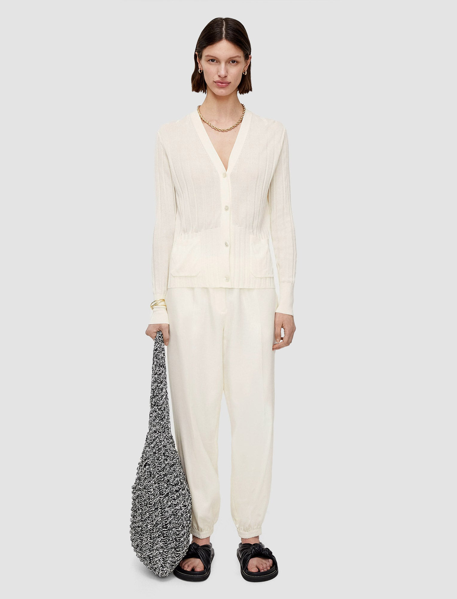 Crisp Rayon Knitted Cardigan - 2