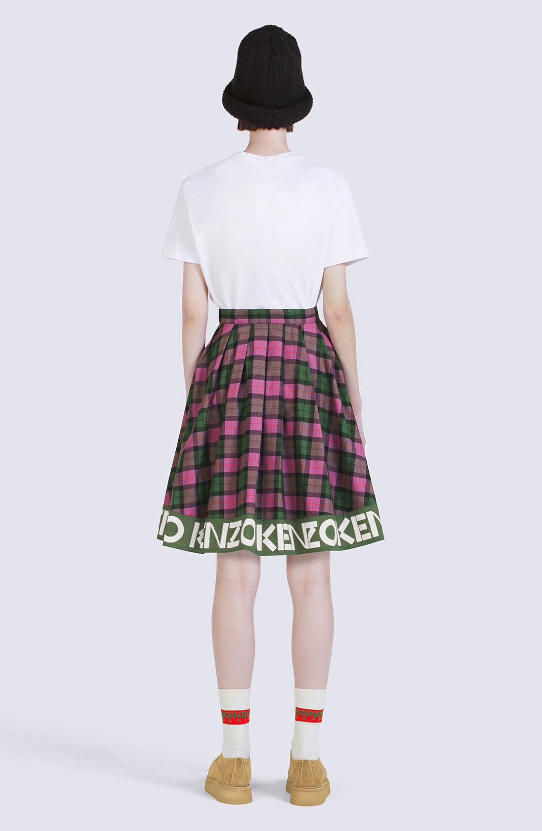 Flared checked skirt - 4