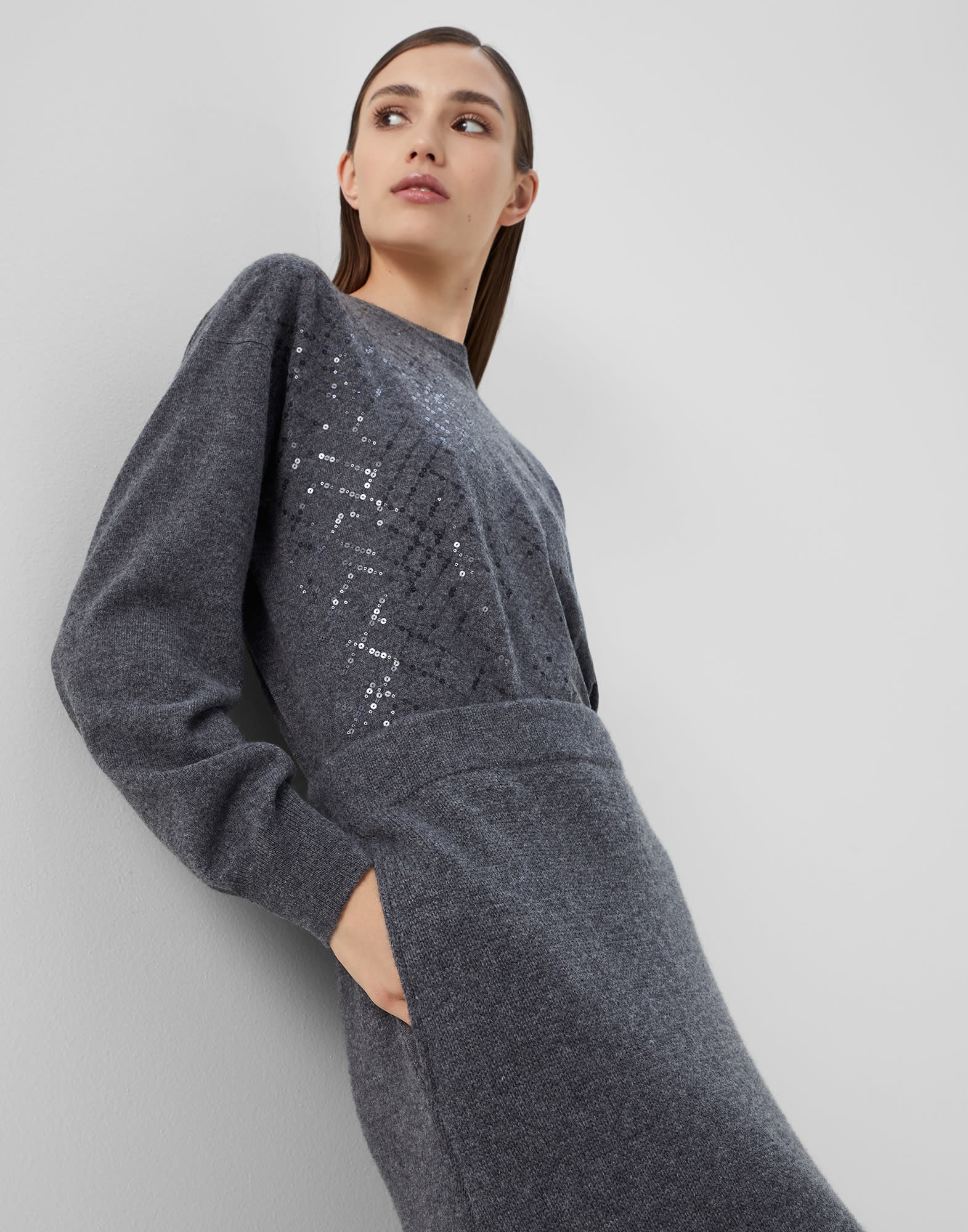 Virgin wool, cashmere and silk knit skirt - 3