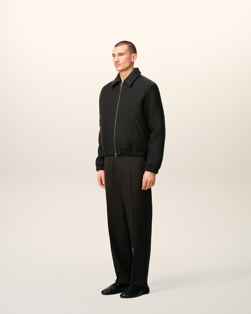 BLACK WOOL AMI DE COEUR ZIPPED JACKET 6