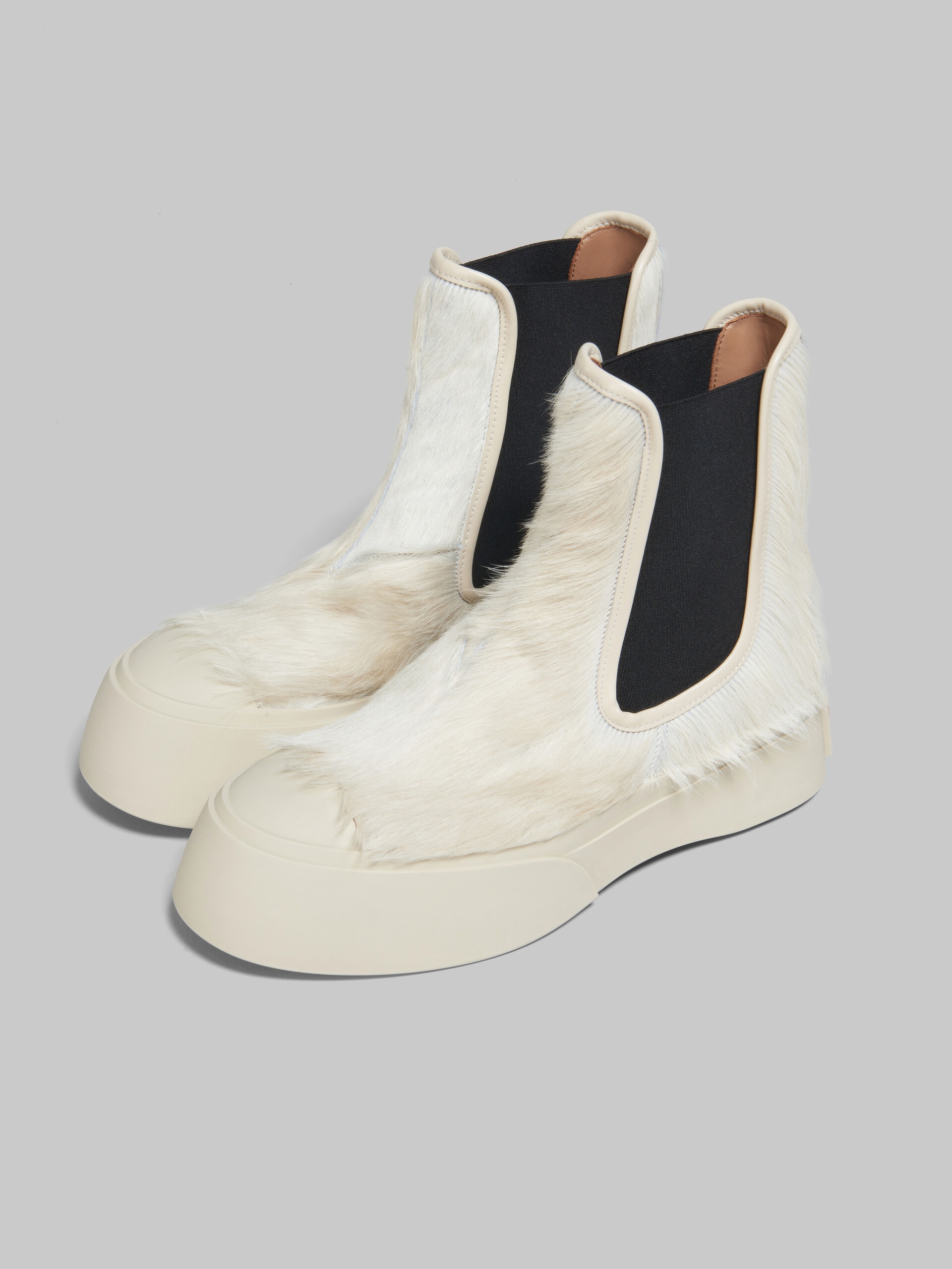 WHITE LONG-HAIR CALFSKIN PABLO CHELSEA BOOT - 4