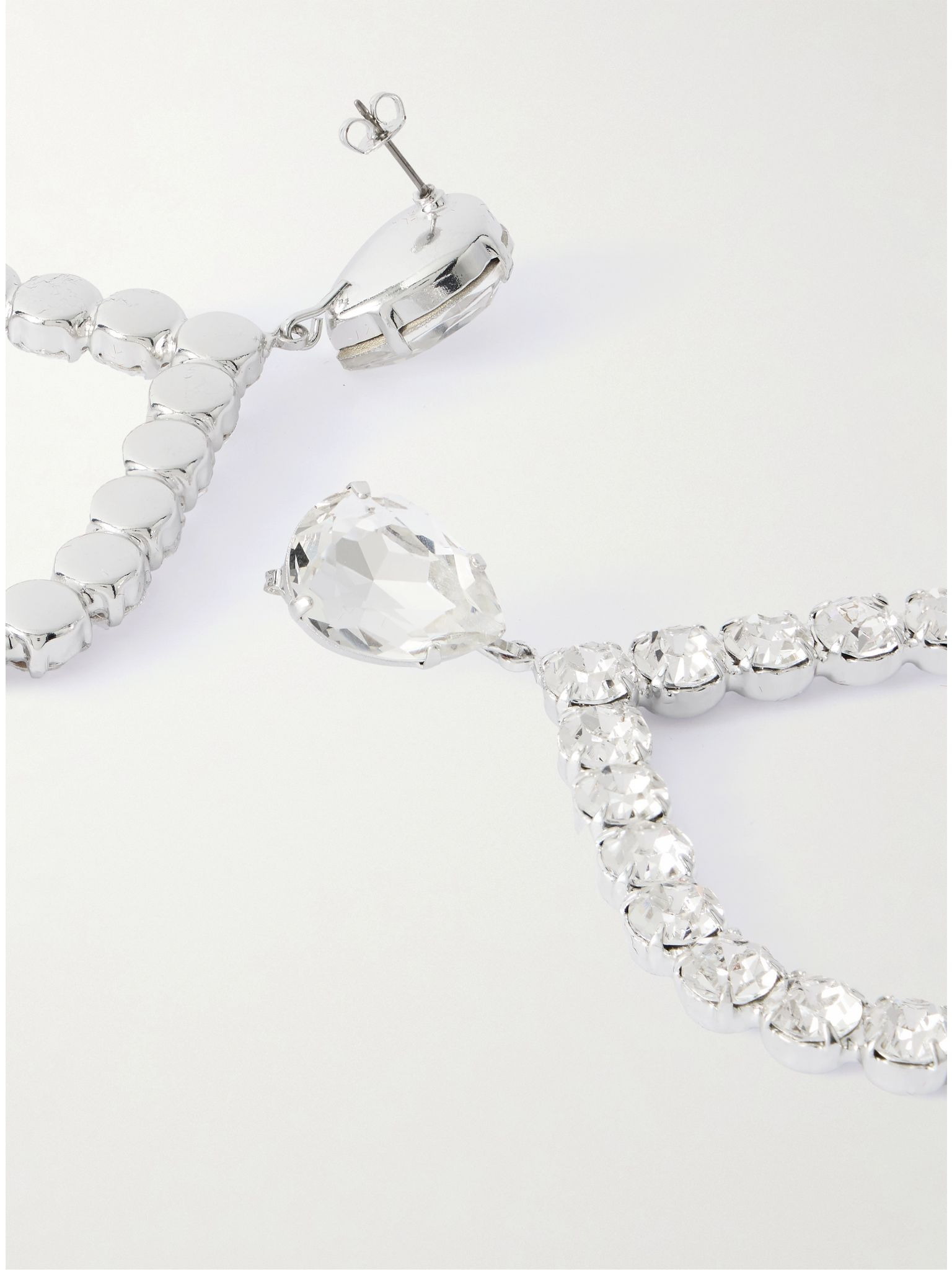Silver-tone, crystal and pearl earrings Silver - 3