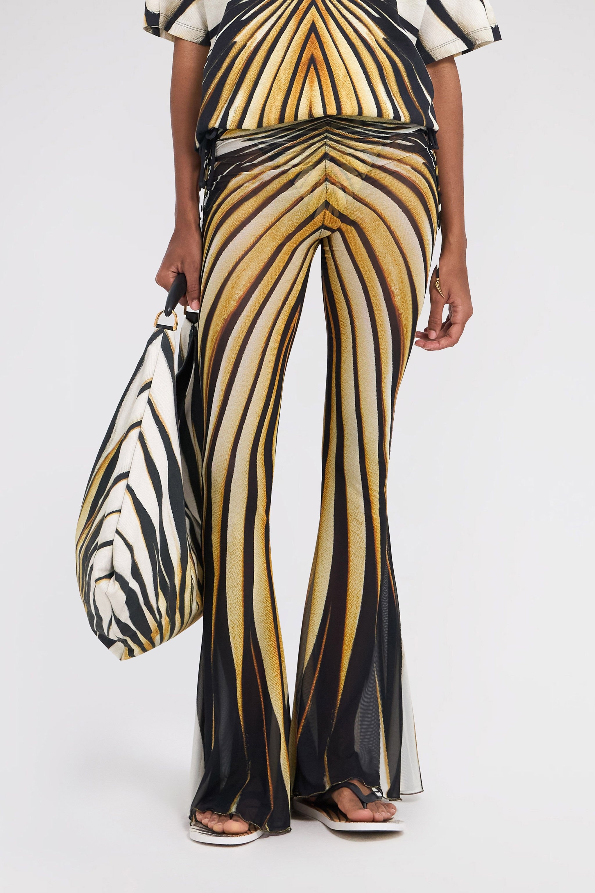 Ray Of Gold Print Trousers - 3