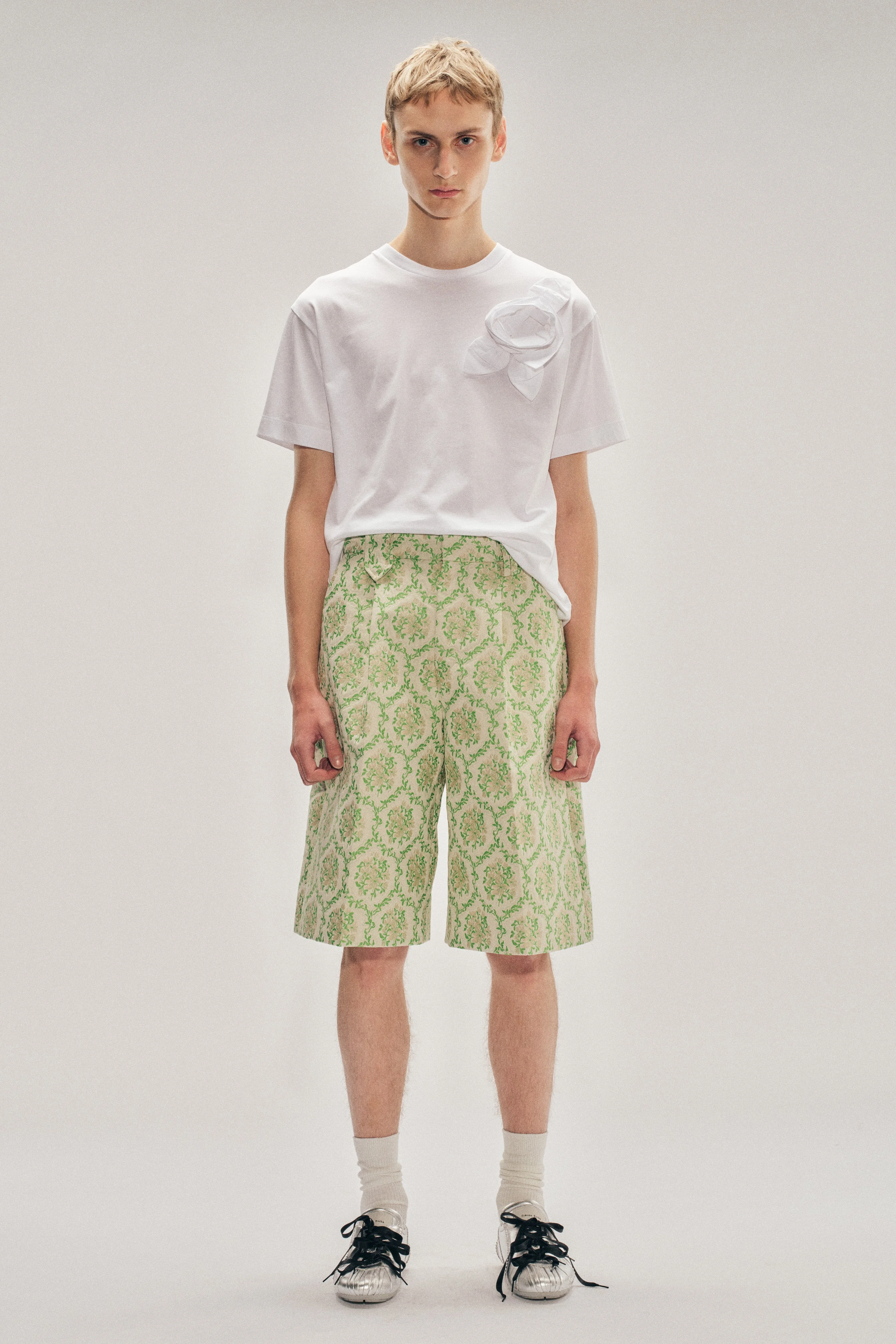 Tailored Wide Leg Belt Loop Tab Shorts - 1