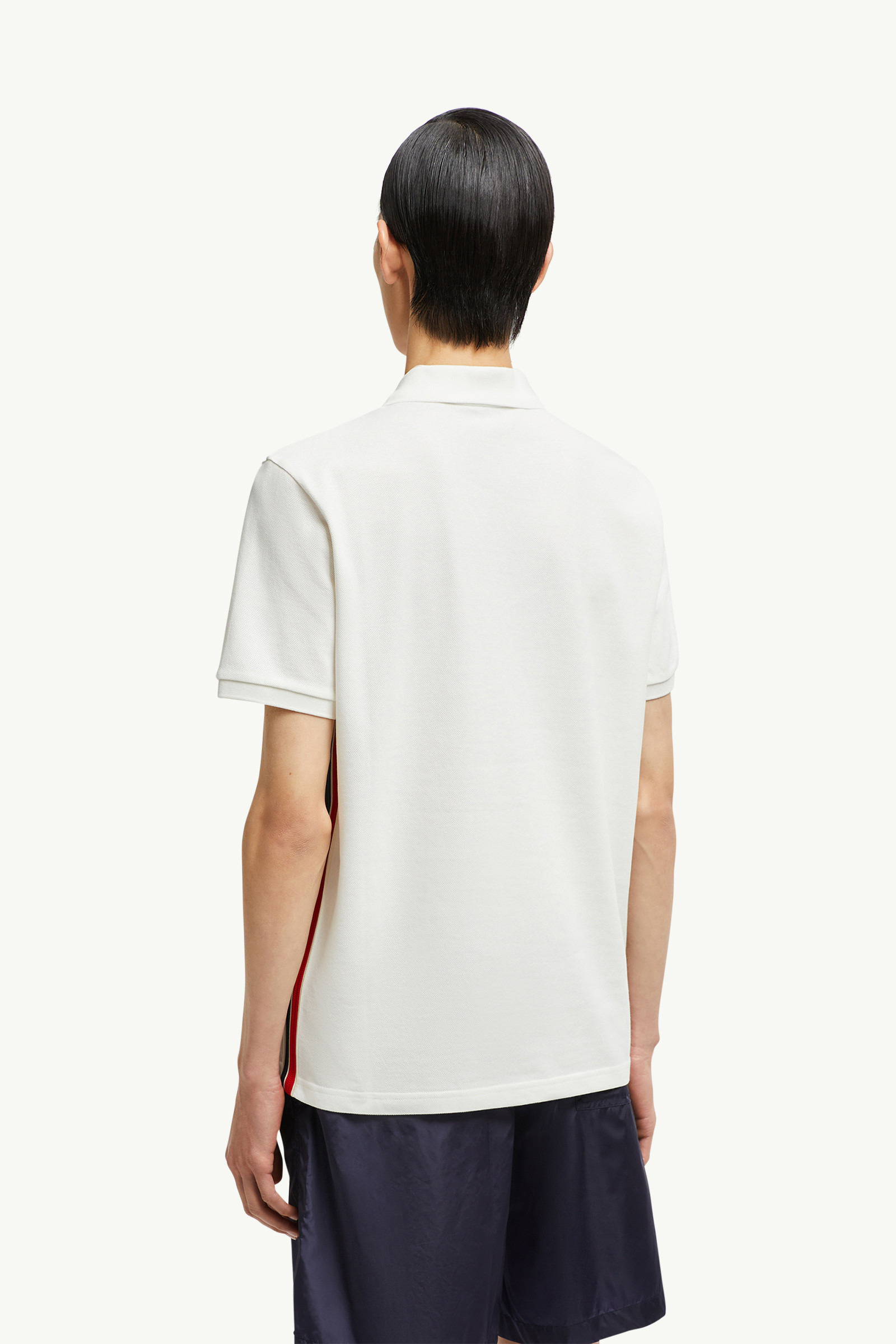 Striped Accent Cotton Piquet Polo Shirt - 5
