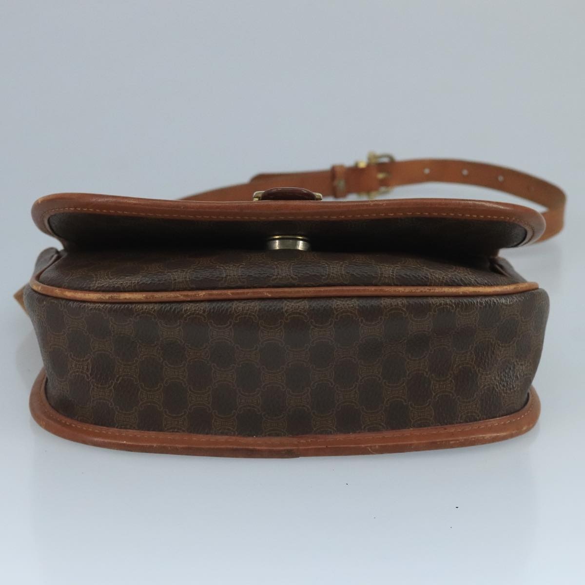 CELINE Macadam Canvas Shoulder Bag Pvc Leather Brown - 5