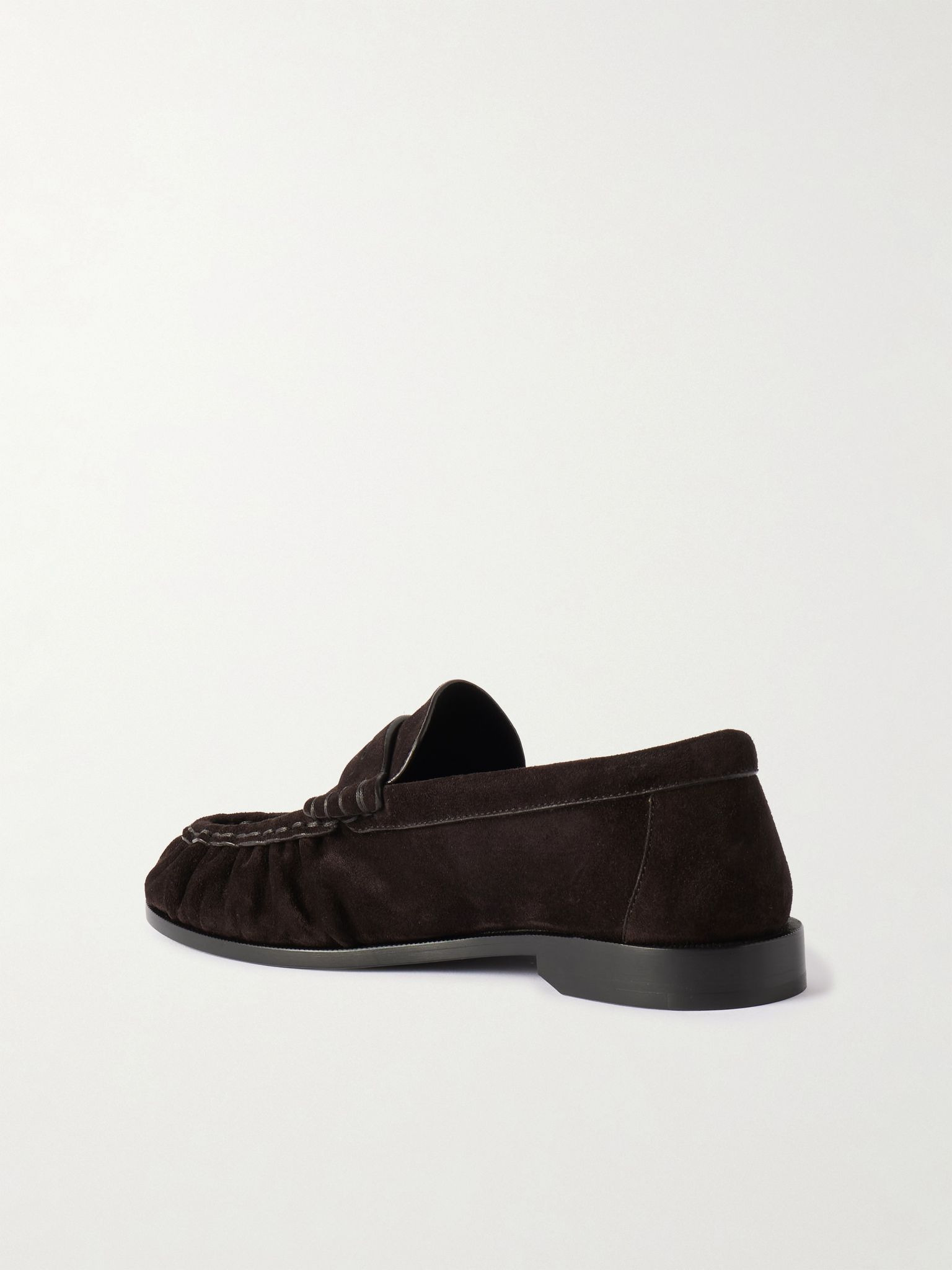 Le Loafer logo-embellished suede loafers Dark brown - 3