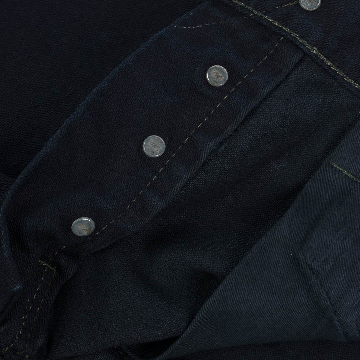 IH-555SBR-14od 14oz Broken Twill Selvedge Denim Super Slim Cut Jeans - Indigo Overdyed Black - 13