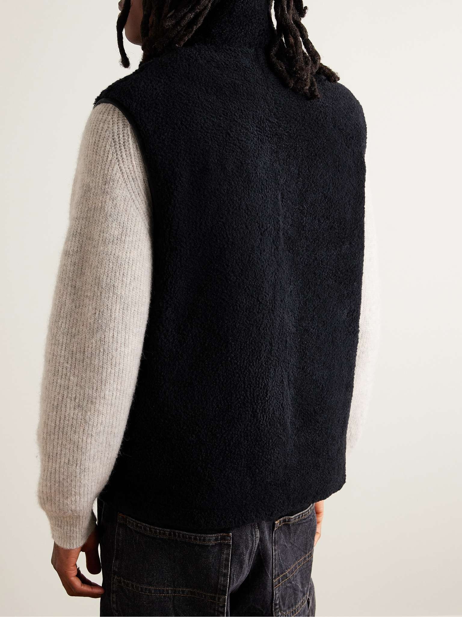 Leather-Trimmed Shearling Gilet - 3