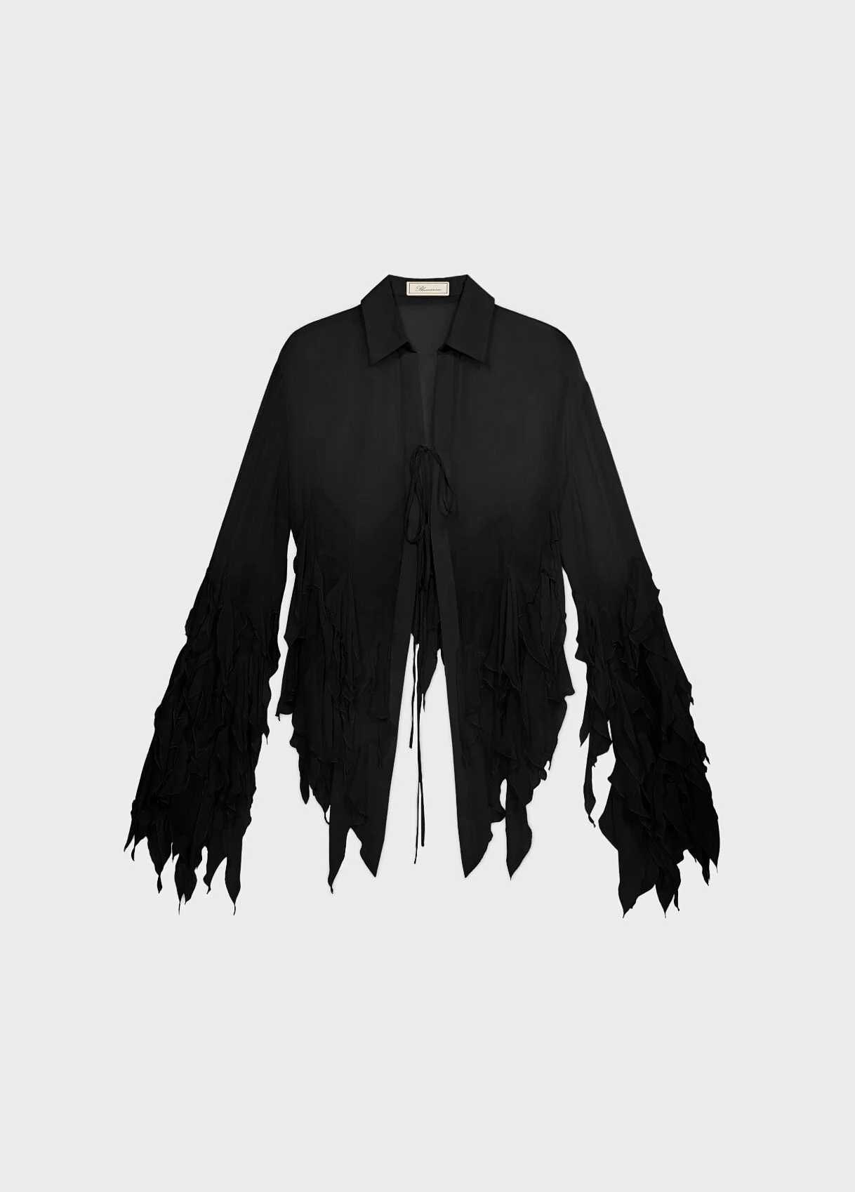 ASYMMETRIC GEORGETTE BLOUSE WITH RUFFLES - 1