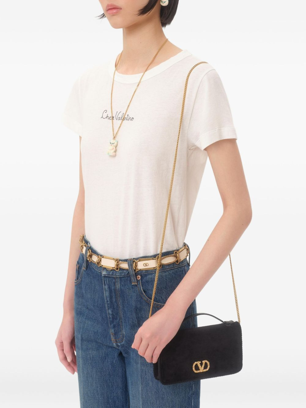 suede flap shoulder bag - 6