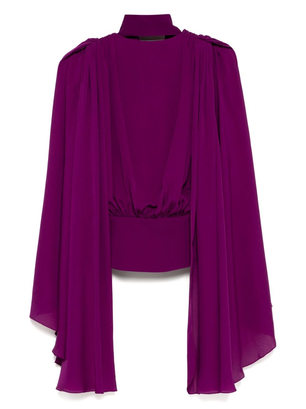 V plunge cape sleeves top - 2