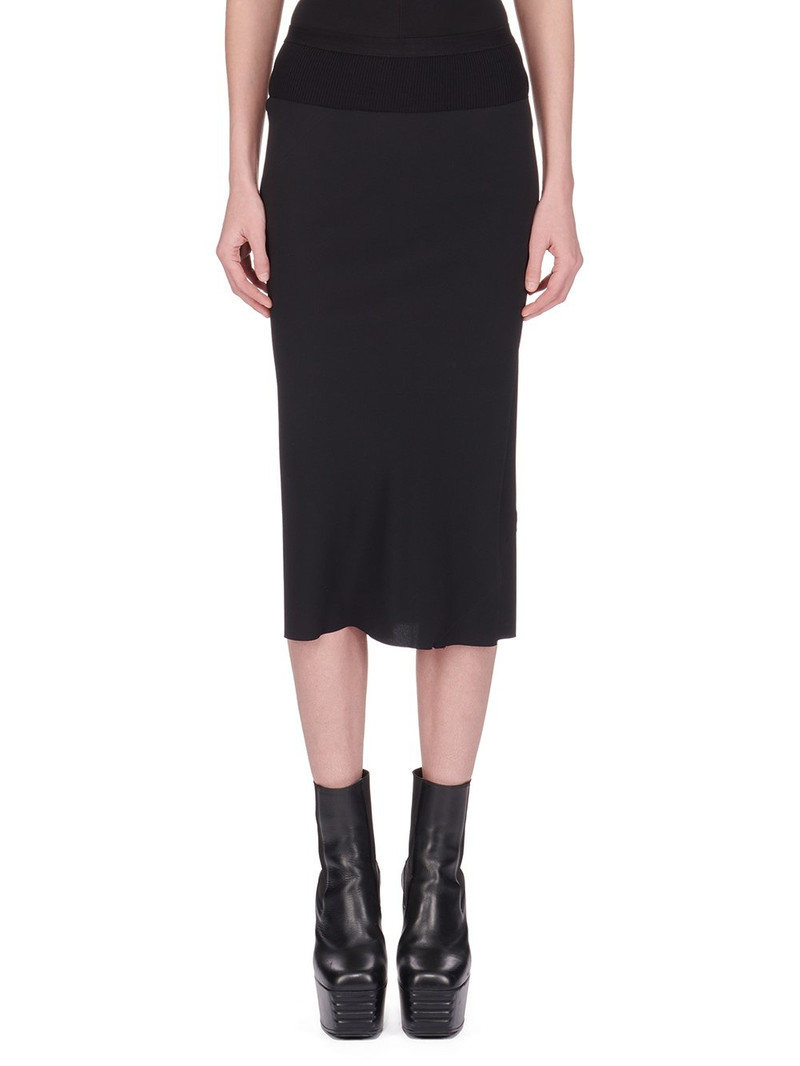 ribbed-panel crepe midi skirt 1