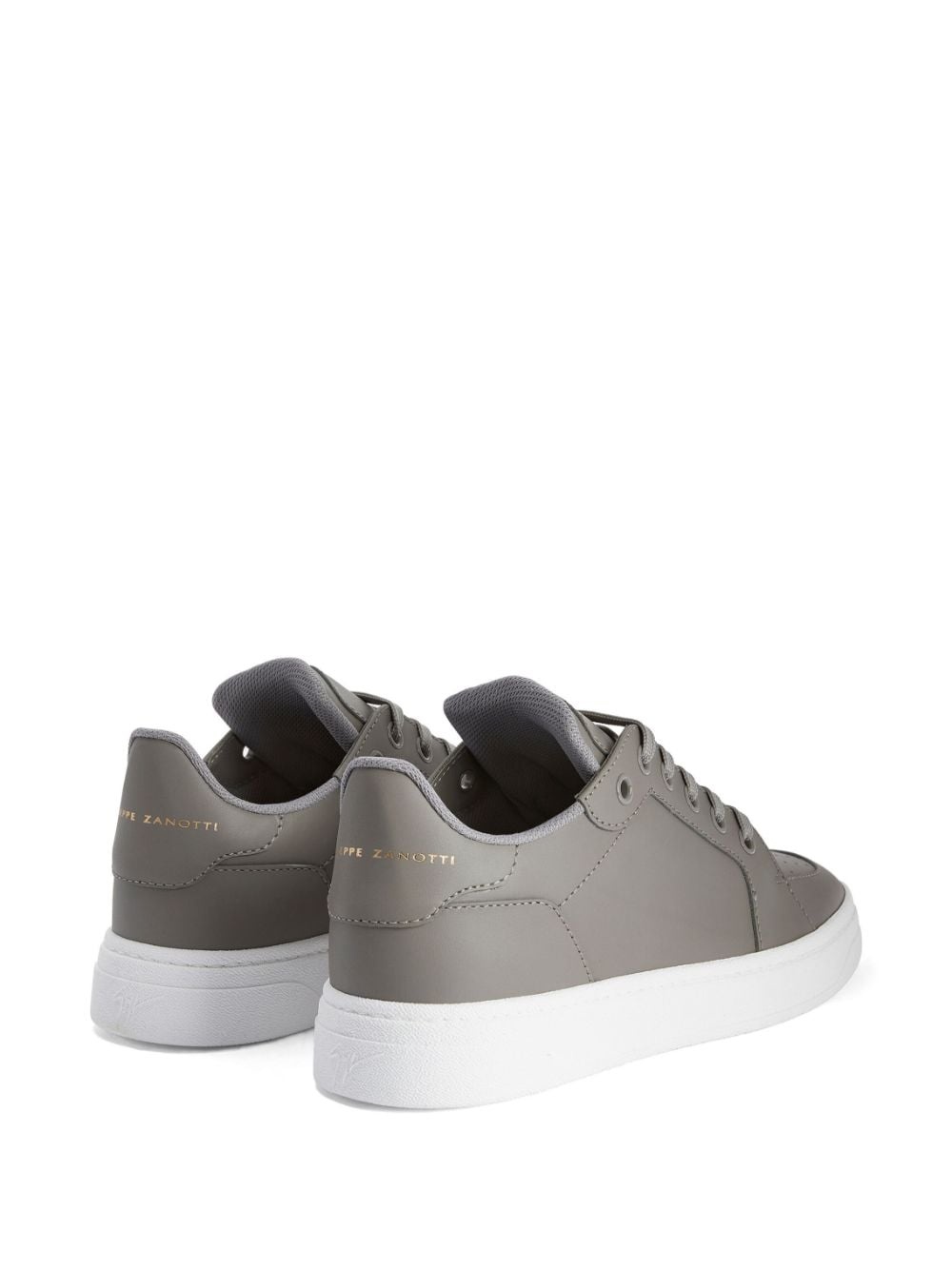 leather lace-up sneakers - 3