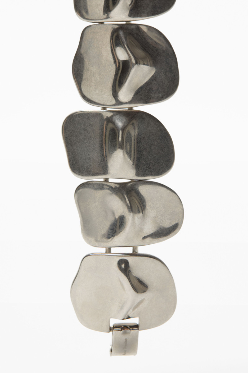 Brass croco scale necklace - Silver 3