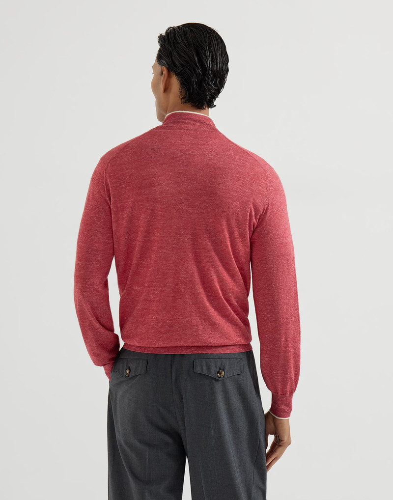 Cashmere, silk and hemp lightweight sweater with half zip 3
