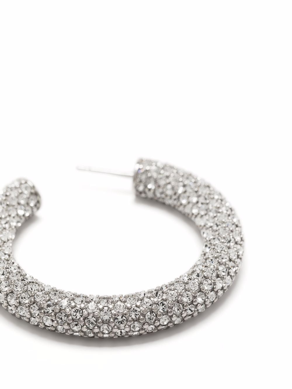 medium crystal-embellished hoop earrings - 3