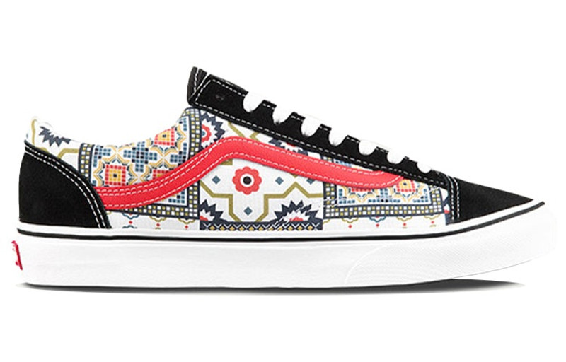 Vans Vans Style 36 Moroccan Tile Check Skate Shoes Black/Red VN0A54F6687 outlook