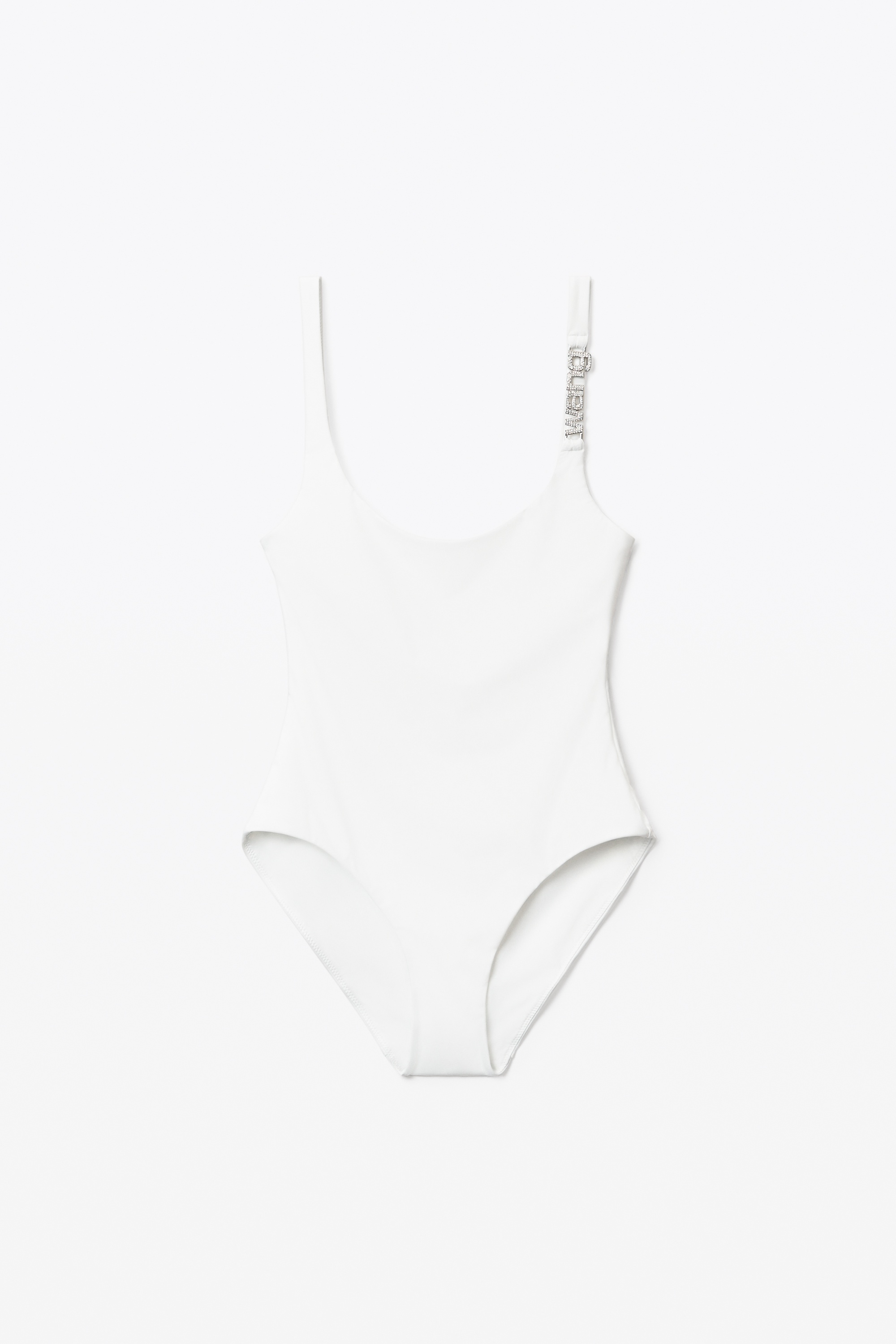 DIAMANTE LOGO CHARM SWIMSUIT IN JERSEY - 1