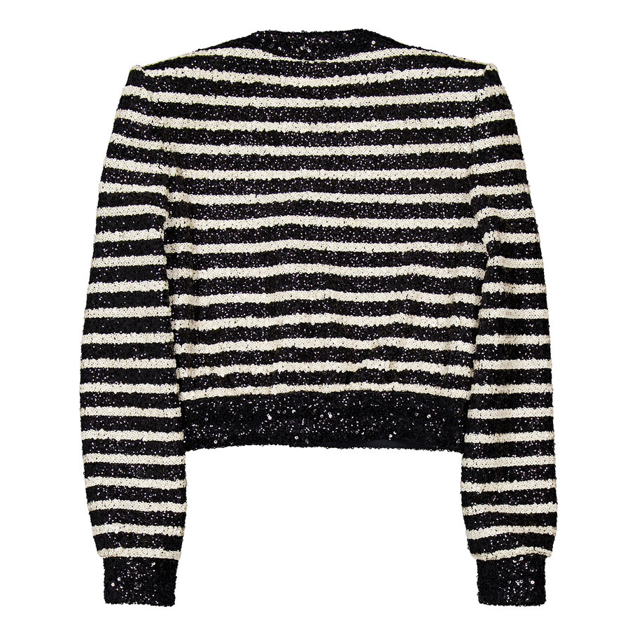 Balmain V-Neck Striped Sequinned Jacket - 5
