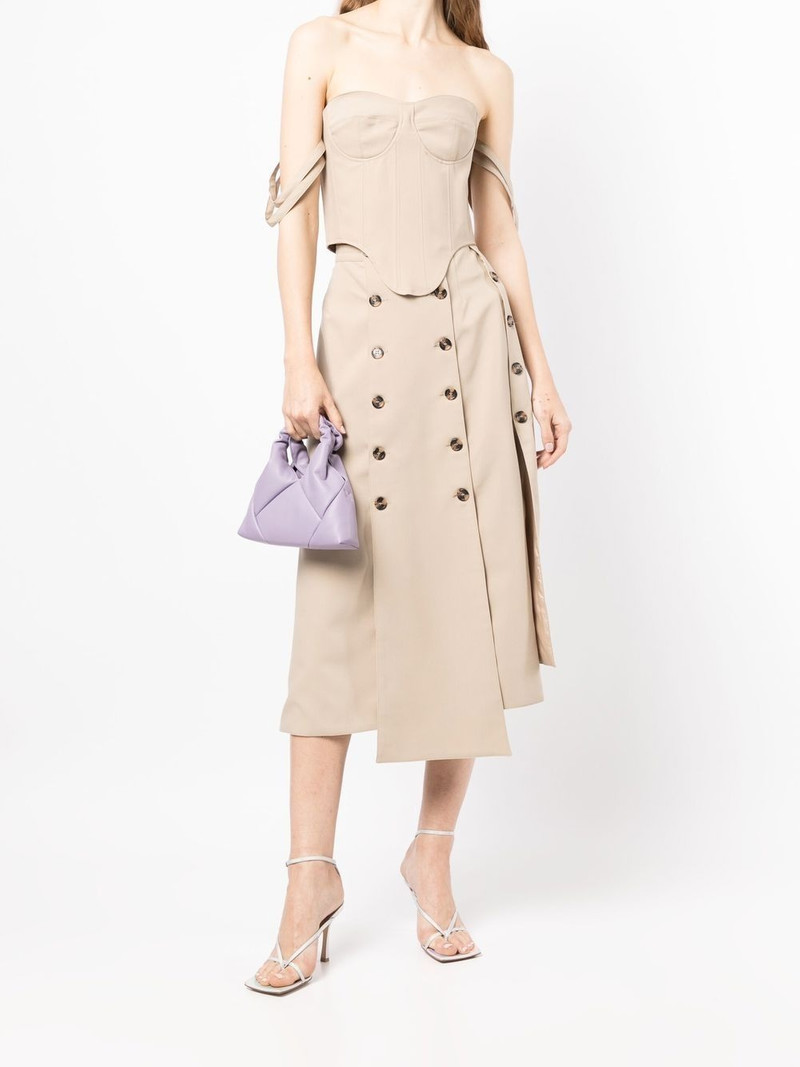 rokh button detail panelled skirt outlook