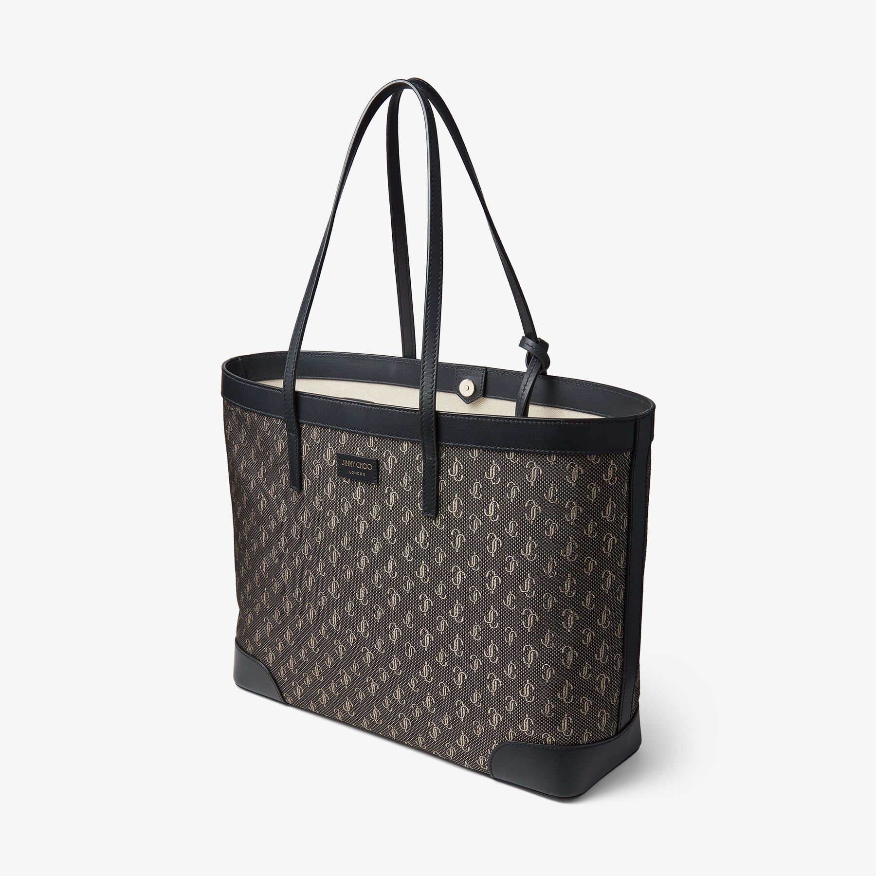 Nine2five E/w
Black and Gold JC Monogram Jacquard Lurex and Soft Shiny Calf Tote Bag - 4