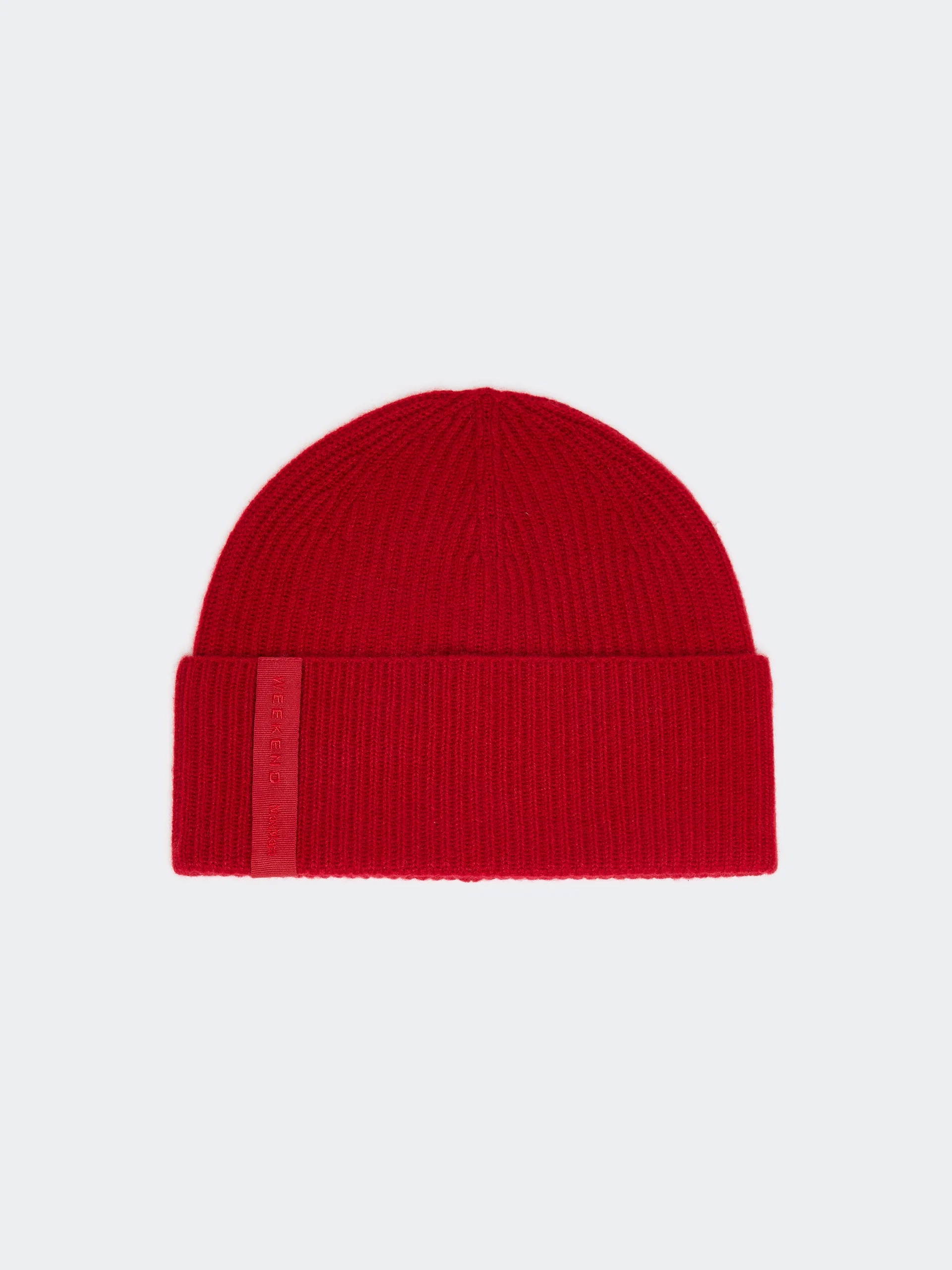Cashmere beanie hat - DARK RED - 1