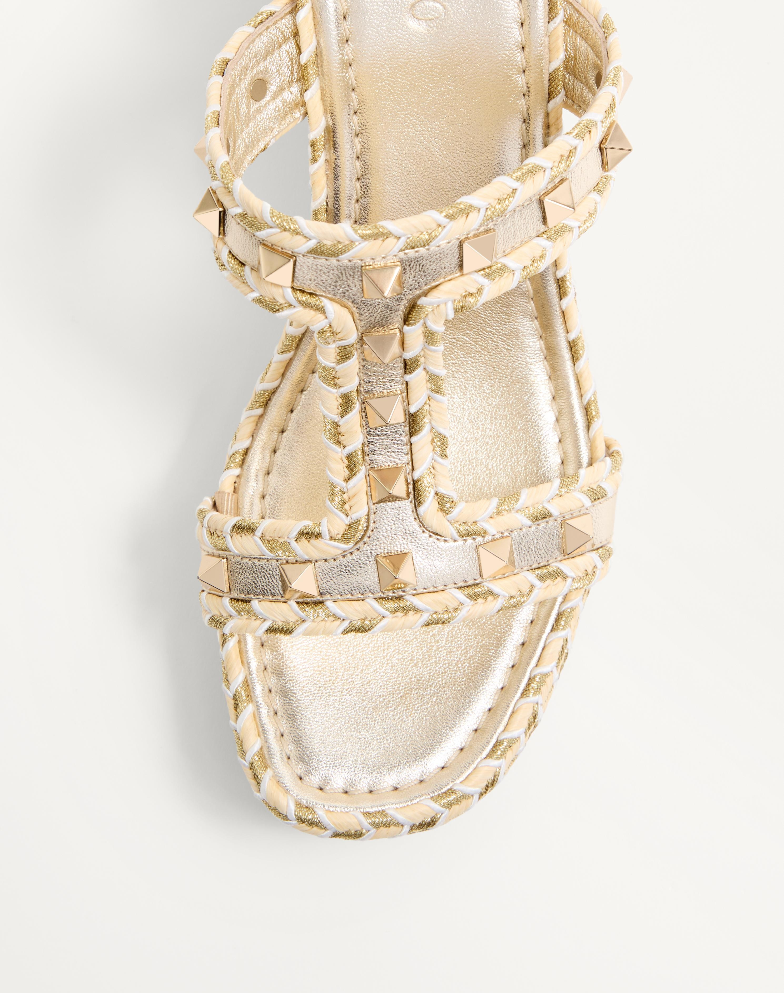 ROCKSTUD LAMINATED NAPPA WEDGE SANDAL 90 MM - 6