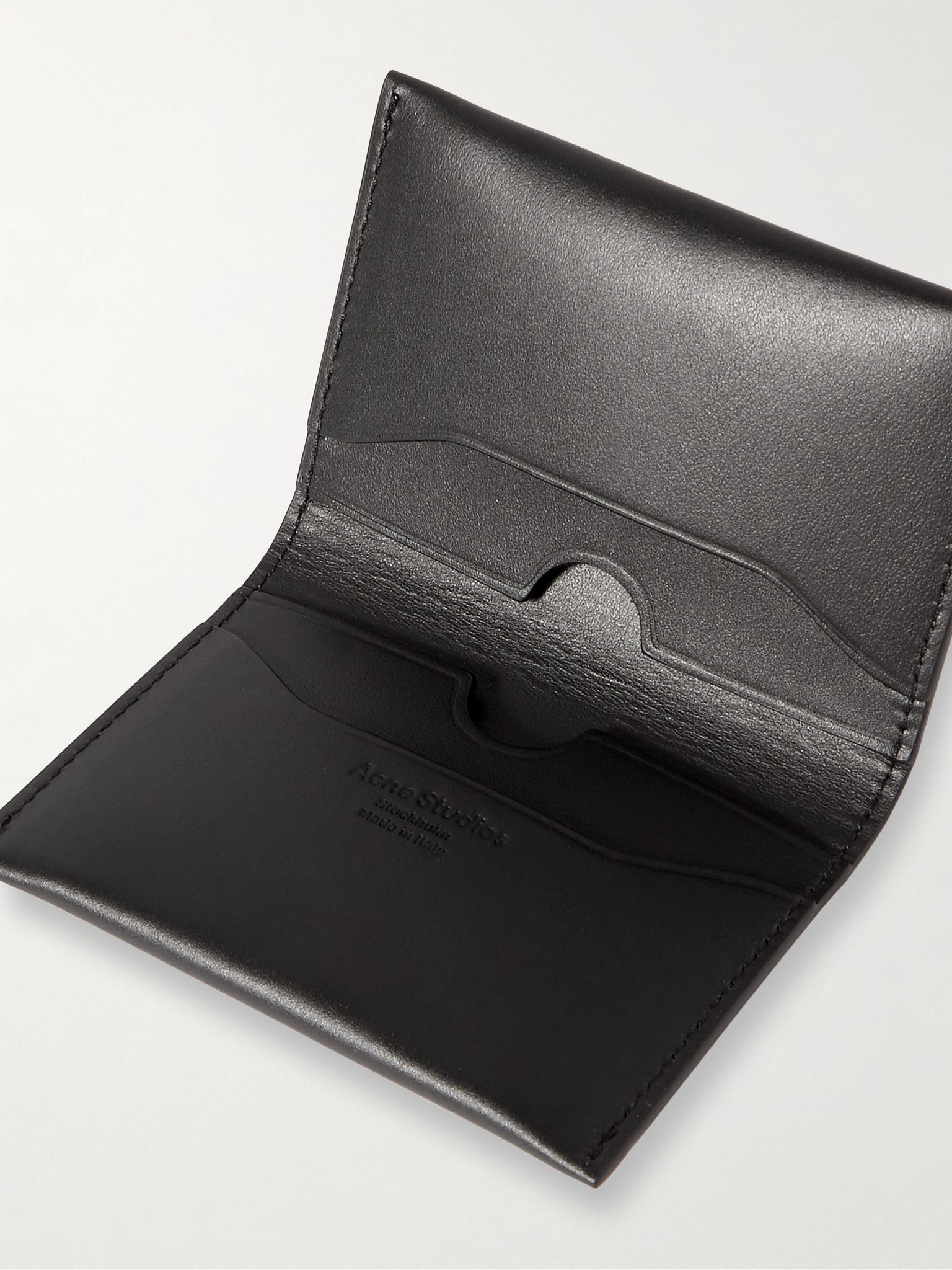 Printed leather wallet Black - 5