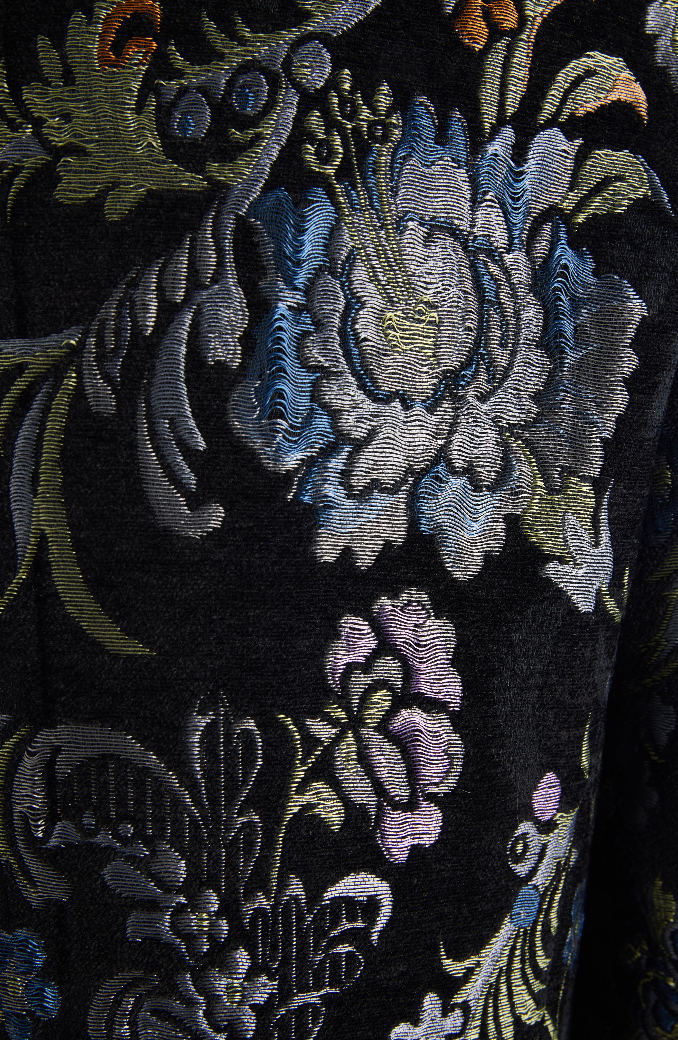 Chloé Floral Tapestry Jacquard Crop Jacket in Multicolor Black at Nordstrom - 6