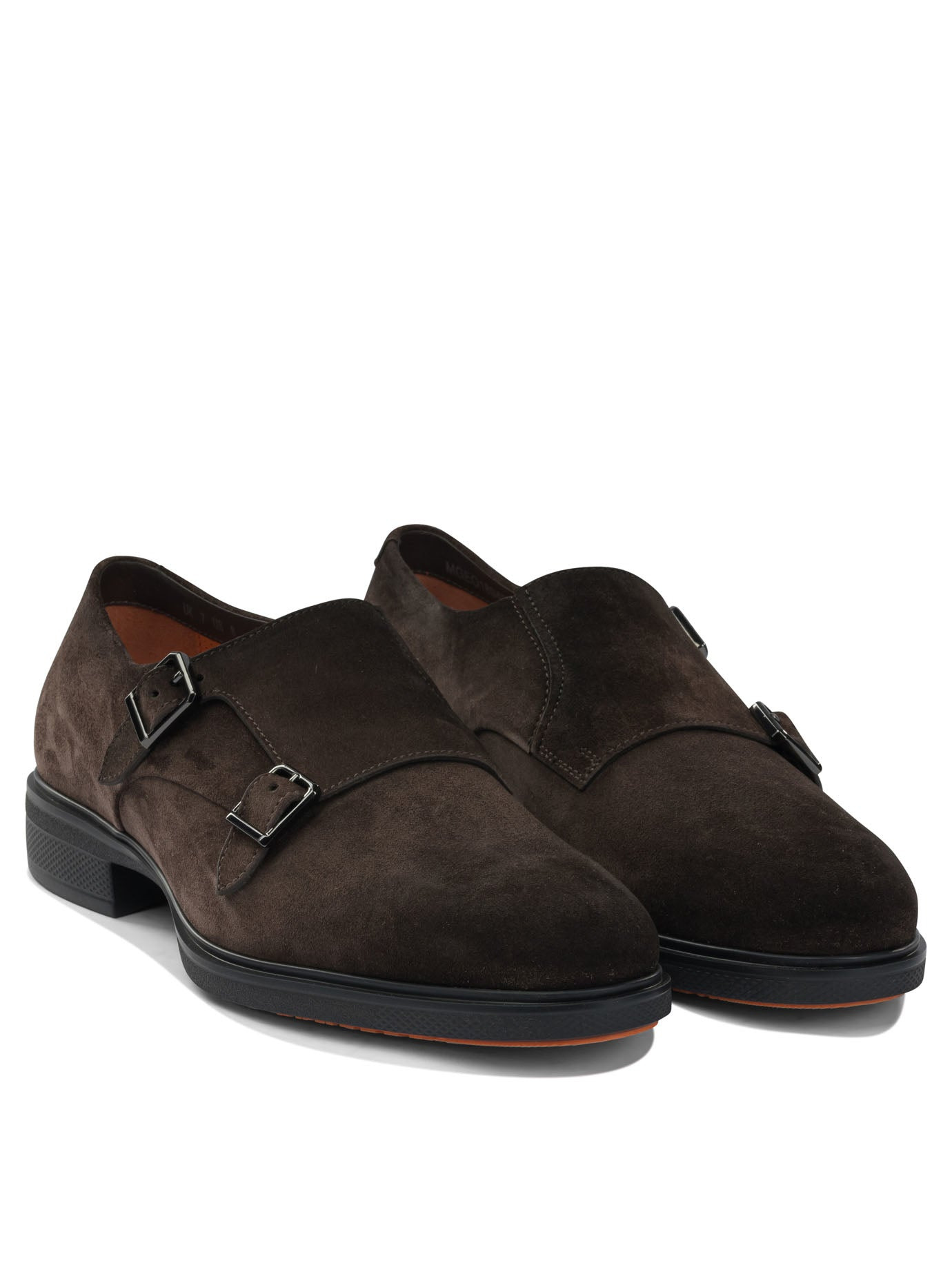 Santoni Men Suede Double Buckle Loafers - 2