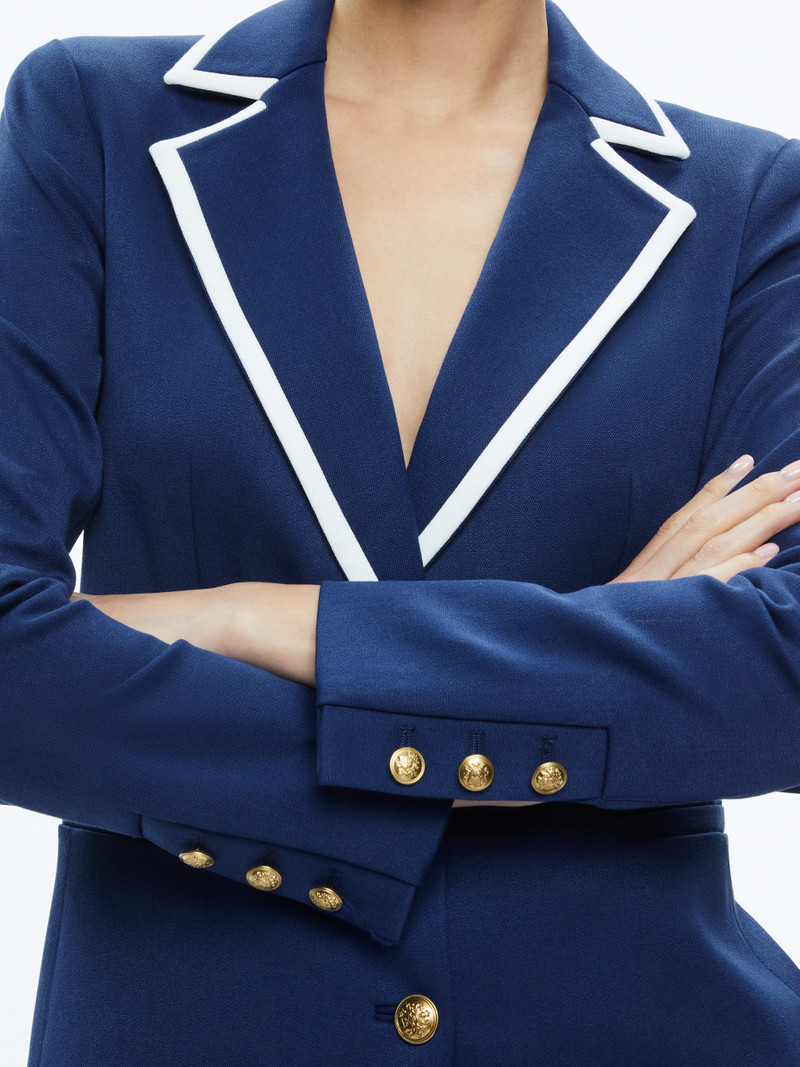 BREANN LONG FITTED TWO BUTTON BLAZER 5