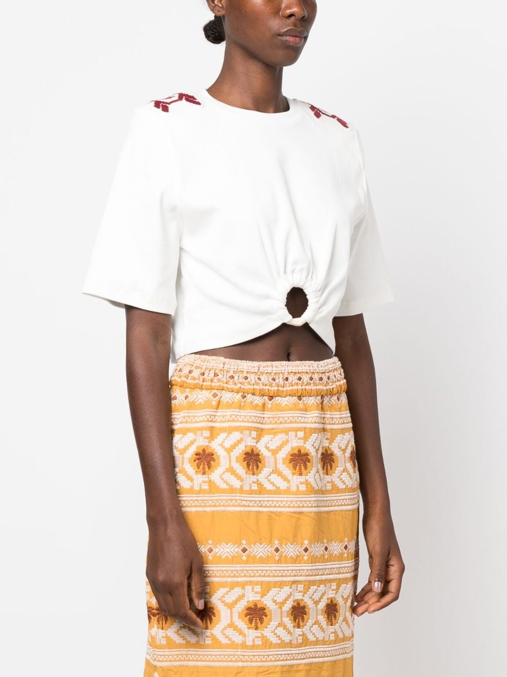 Ensenada embroidered cropped T-shirt - 3