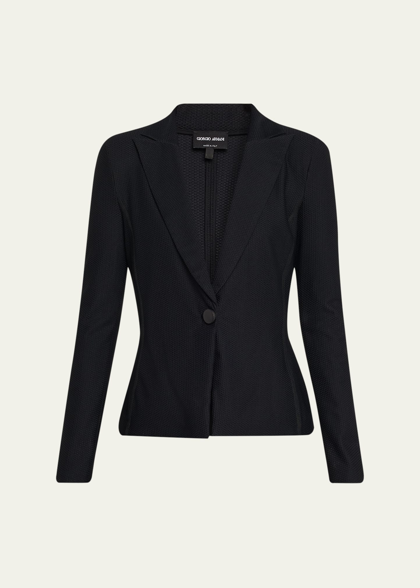 Rice Stitch Jersey Single-Breasted Jacket - 1