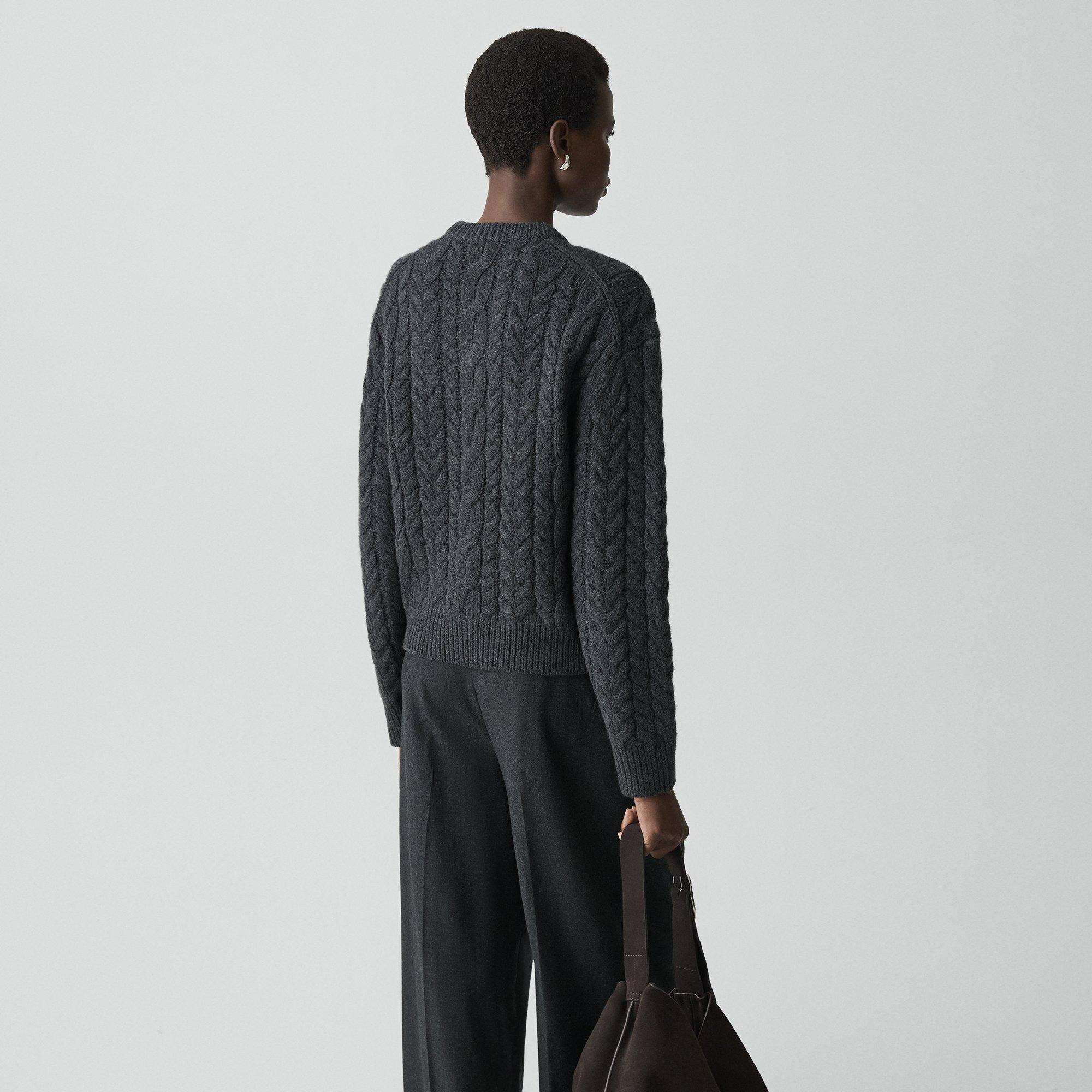 Cable-Knit Cardigan in Felted Wool-Cashmere - 4