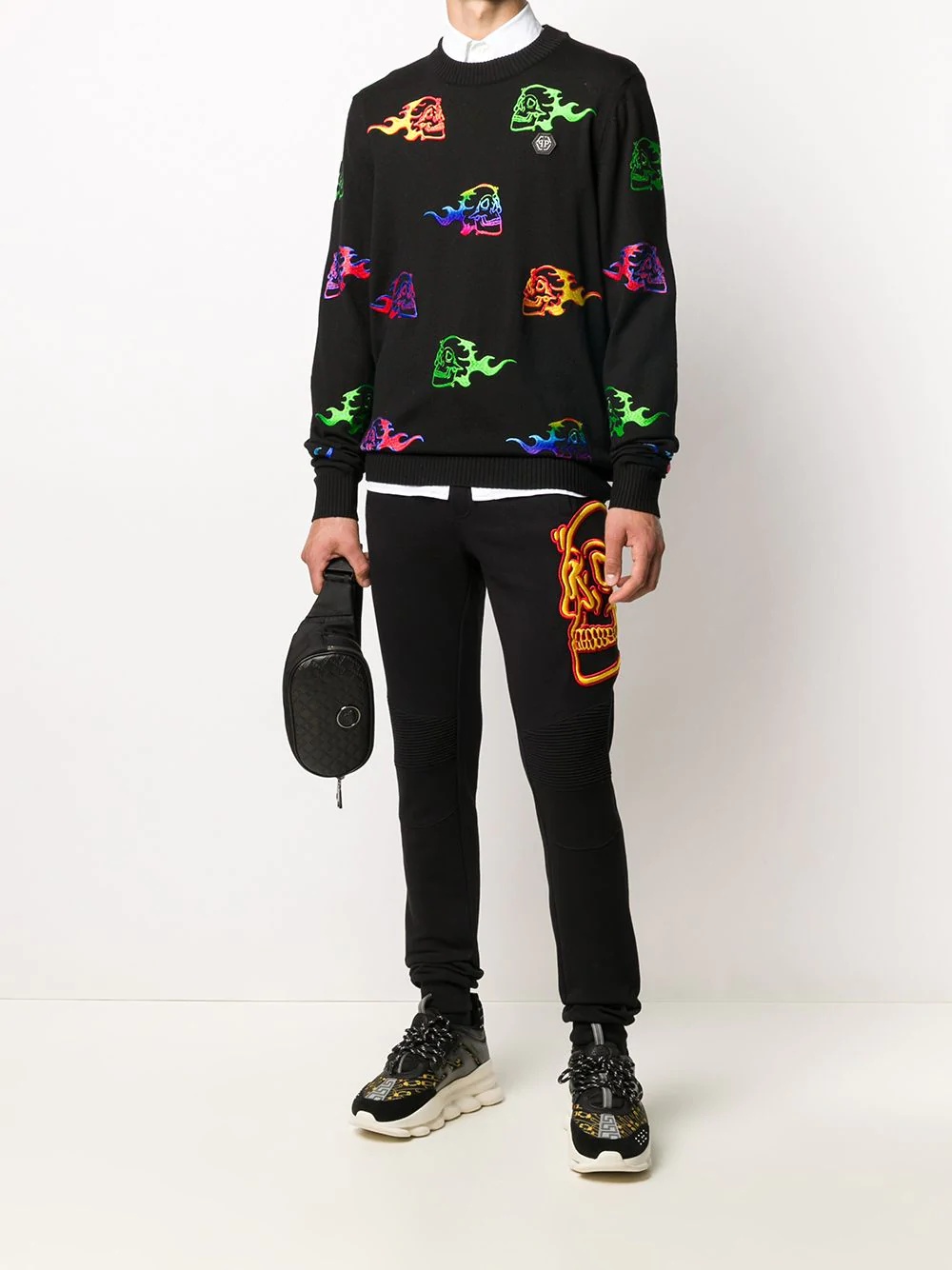 embroidered skull jumper - 2