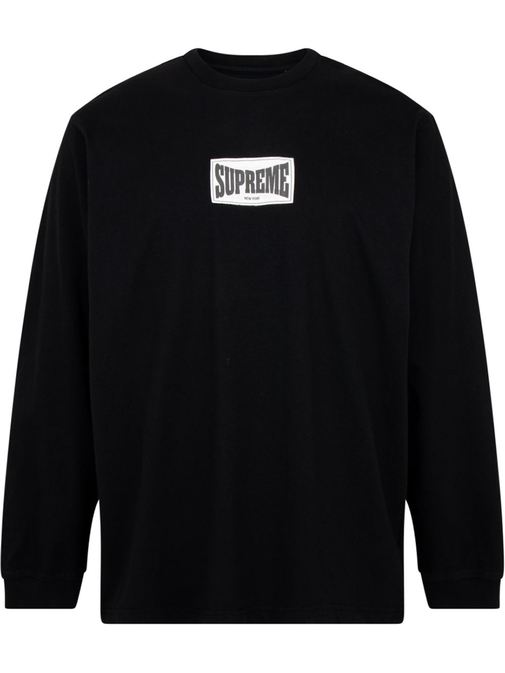 woven-label long-sleeve T-shirt - 1