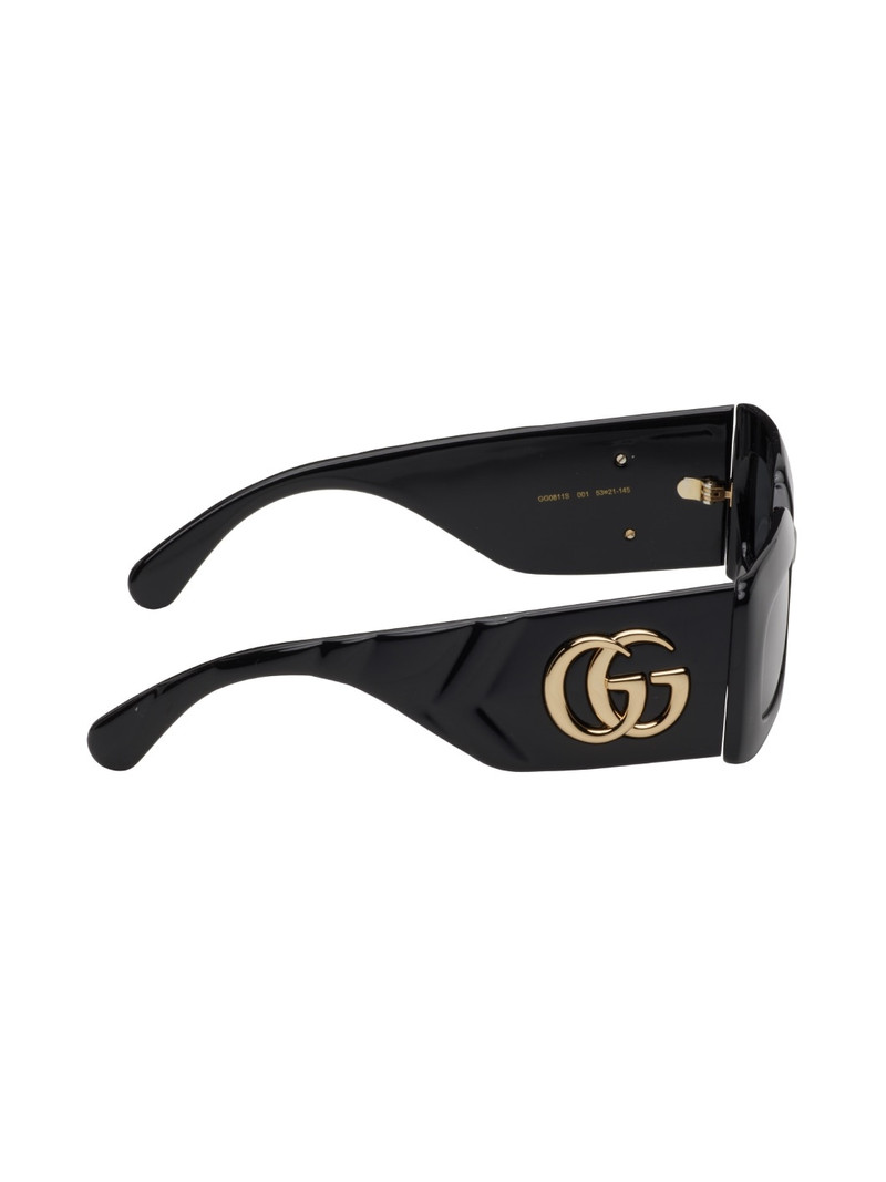 GUCCI Black Thick Rectangular Injection Sunglasses outlook