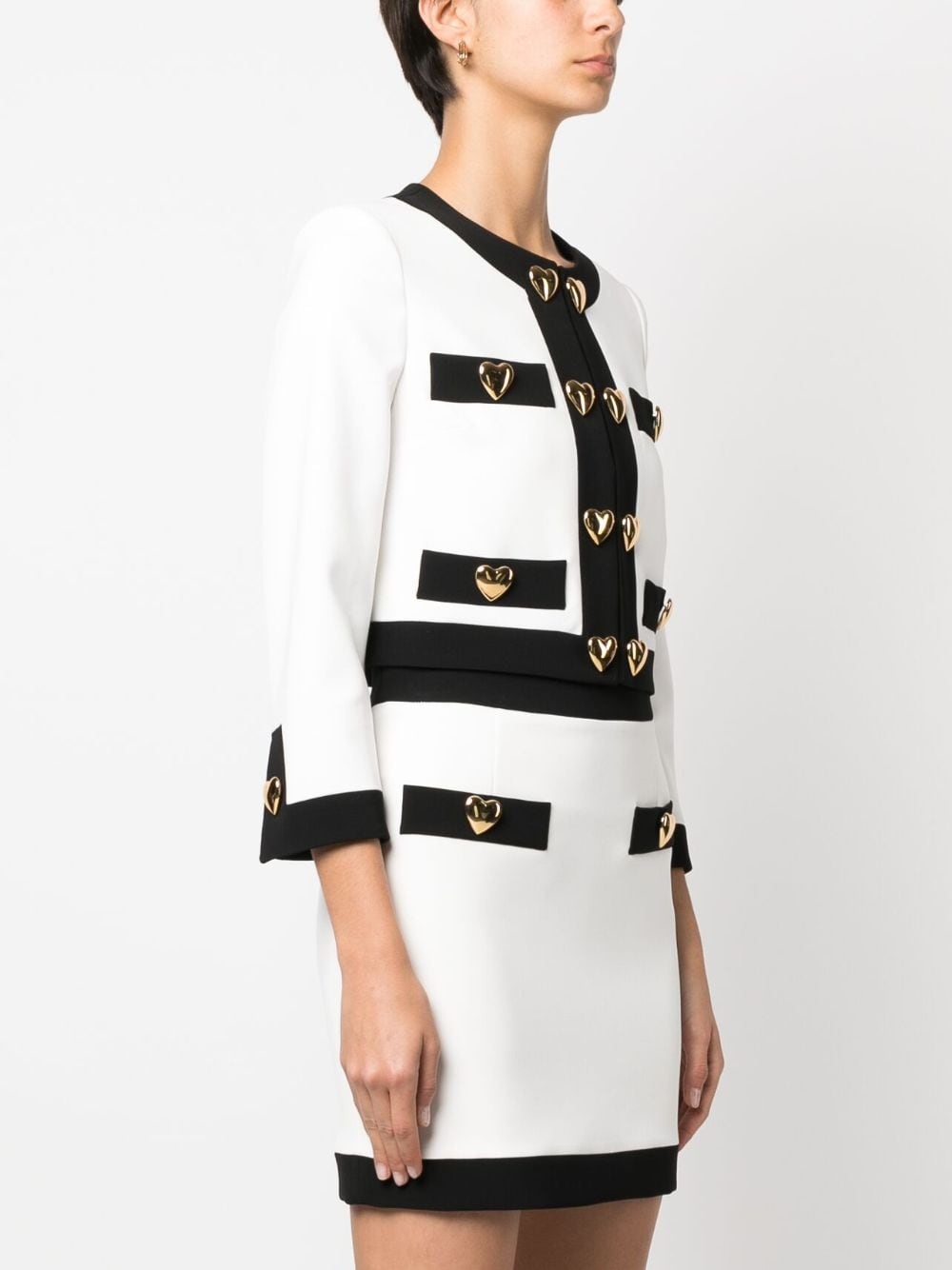 heart-embellished cropped jacket - 3