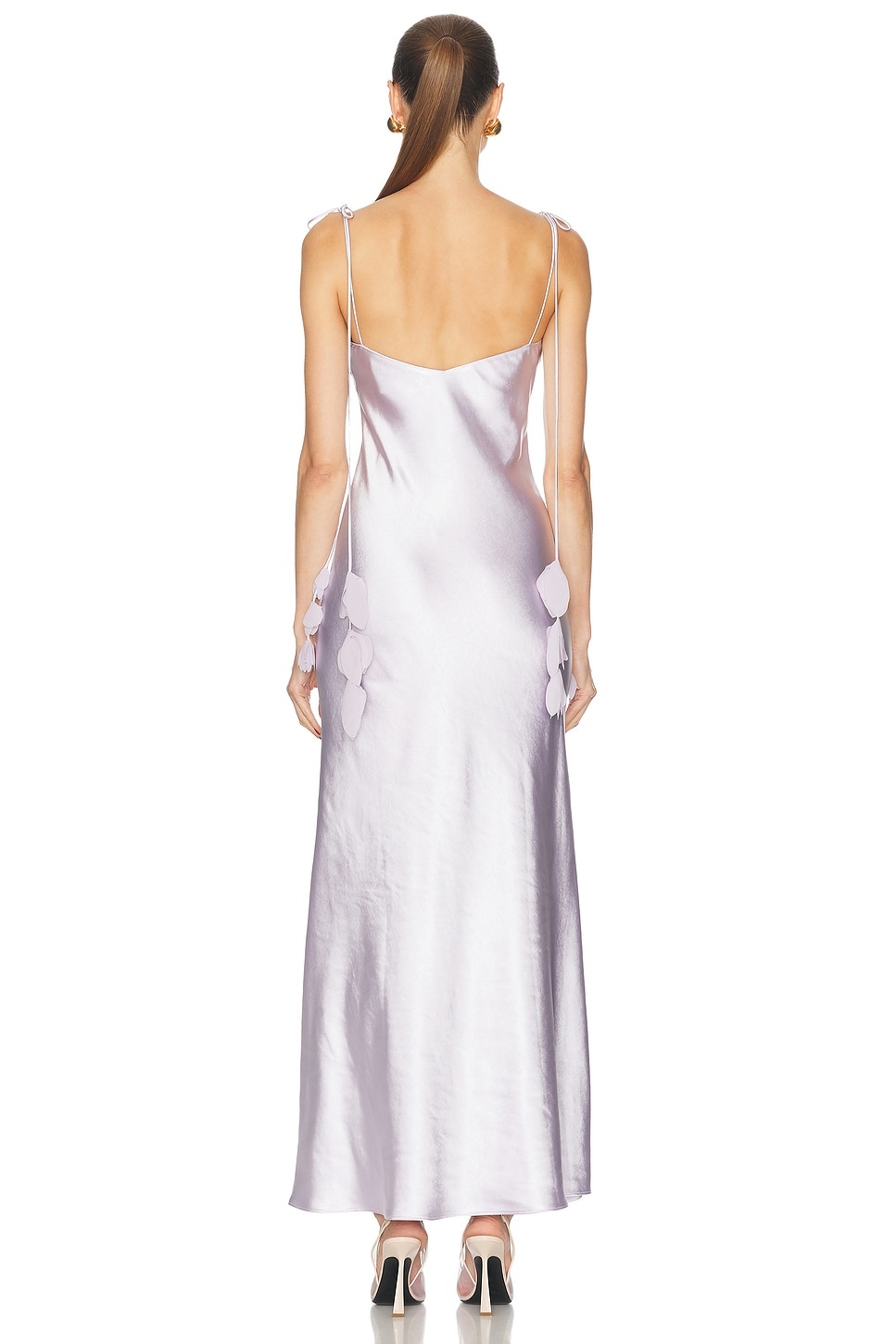 Satin Flower Maxi Dress - 3