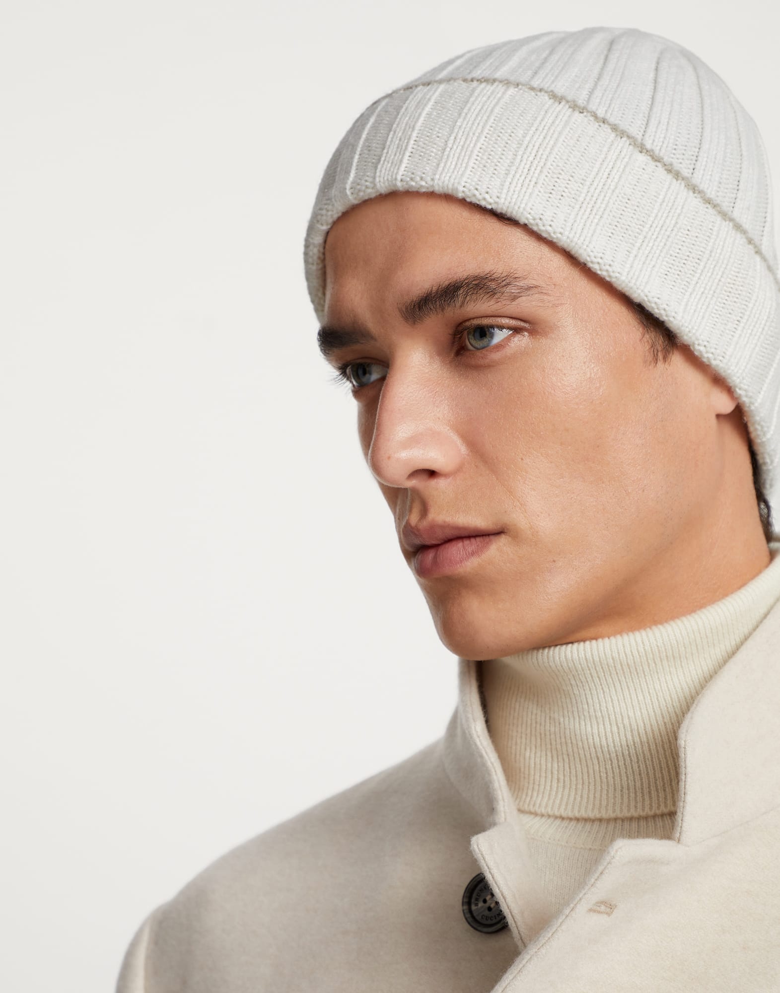 Cashmere rib knit beanie - 3