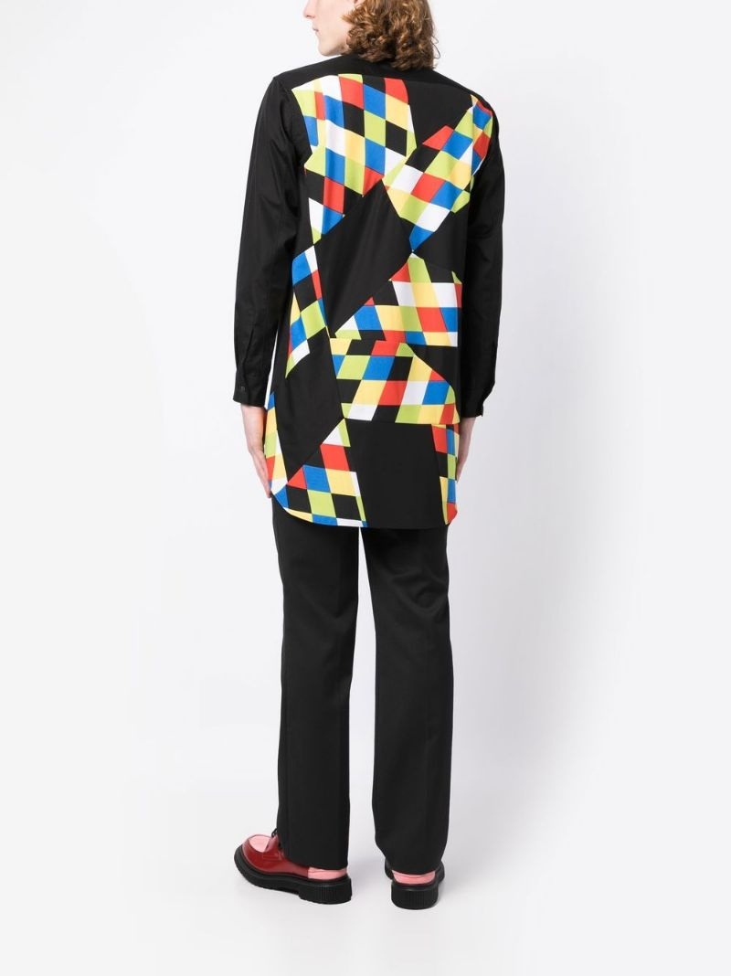 geometric-pattern printed shirt - 2